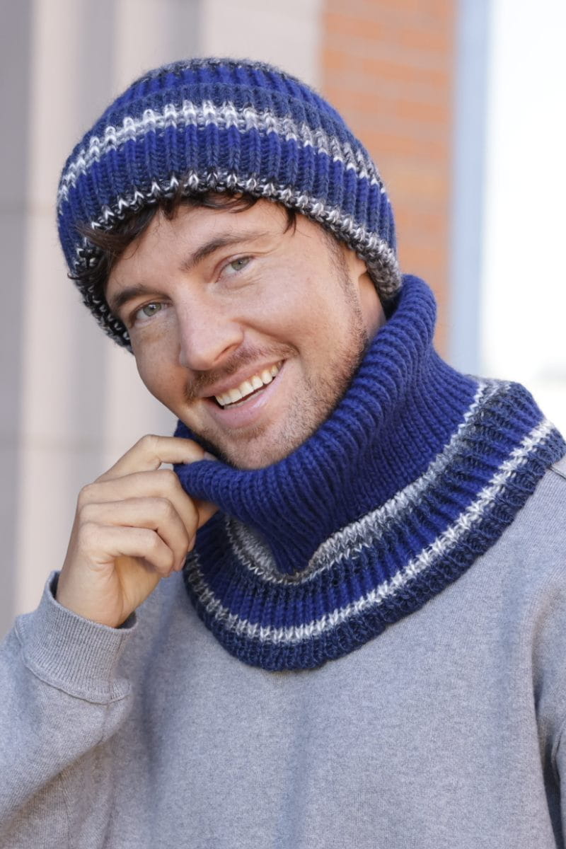 Czapka Męska, Model: ISU, Kolor: granatowy, Skład materiału: 70% Poliakryl; 15% Wełna; 10% Alpaka; 5% Poliester, Przeznaczenie: Jesień/Zima, Rozmiar: Uniwersalny (54-62)