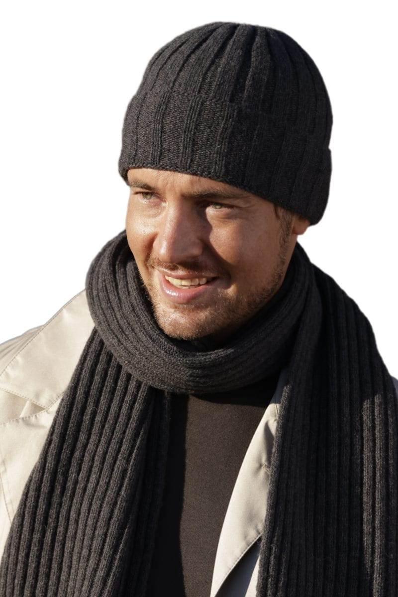 Czapka Męska, Model: TREVOR, Kolor: grafitowy, Skład materiału: 80% Wełna; 20% Poliamid, Przeznaczenie: Jesień/Zima, Rozmiar: Uniwersalny (54-62) (Czapka Męska, zdjęcie 3)