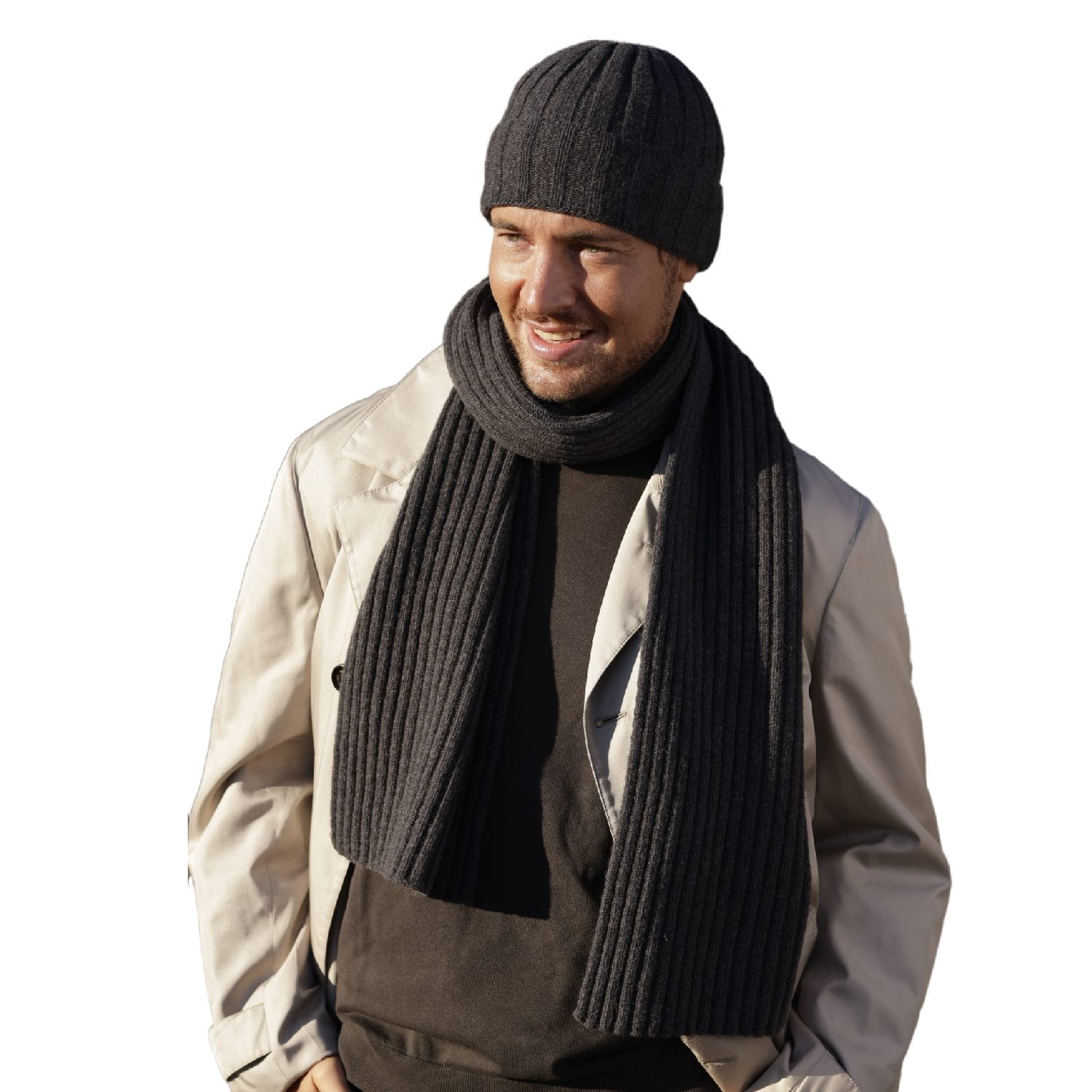 Czapka Męska, Model: TREVOR, Kolor: grafitowy, Skład materiału: 80% Wełna; 20% Poliamid, Przeznaczenie: Jesień/Zima, Rozmiar: Uniwersalny (54-62) (Czapka Męska, zdjęcie 5)