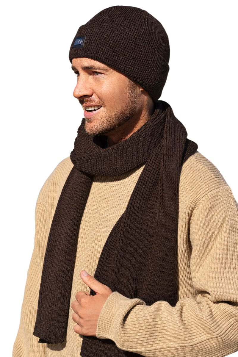 Komplety: čepice + šátek/komin, Model: Oliver-Komplet, Barva: hnědá, Složení materiálu: 100% Akryl, Určení: Podzim/Zima, Rozměry(délka/šířka): 180cm/22cm (Komplety: čepice + šátek/komin, obrázek 3)