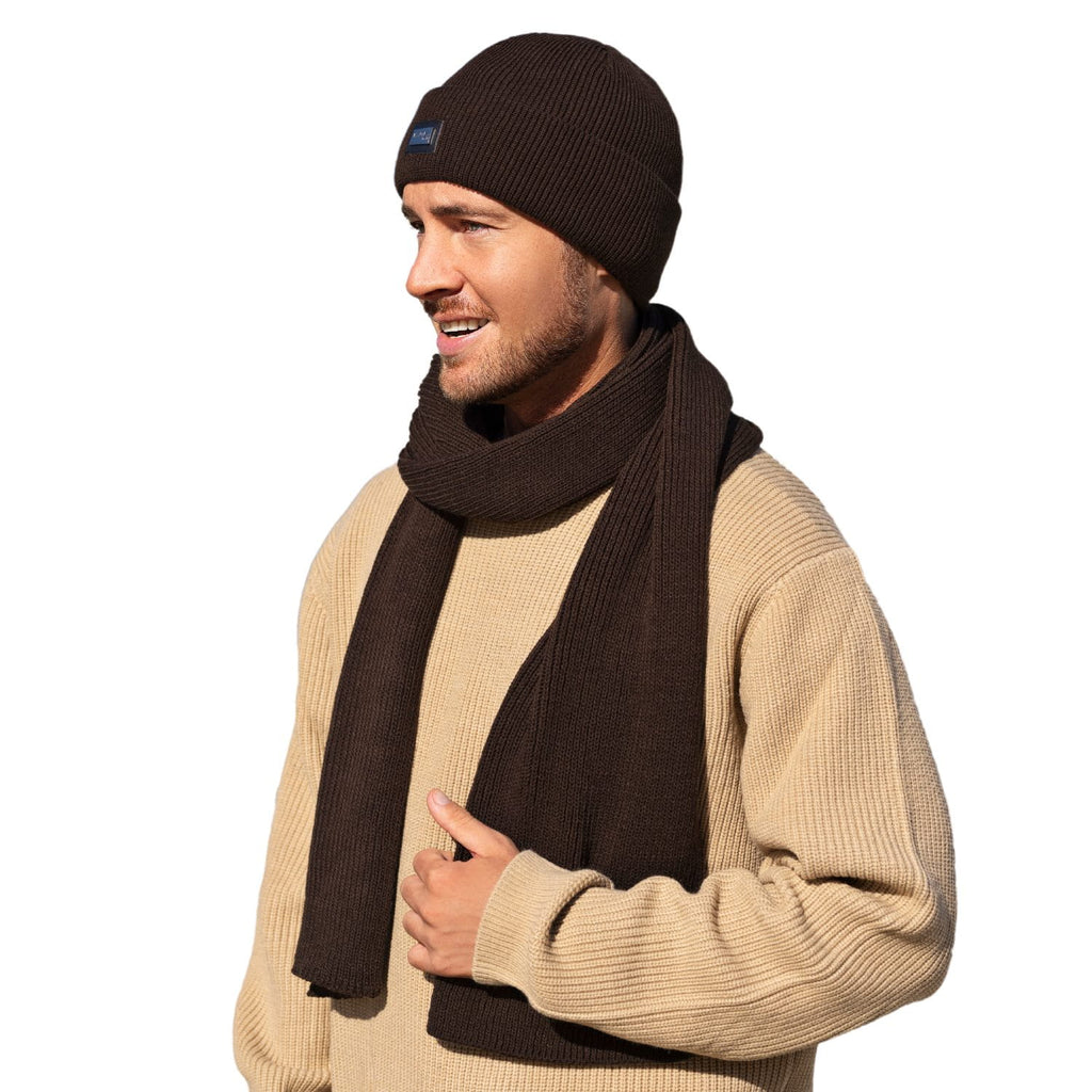 Komplety: čepice + šátek/komin, Model: Oliver-Komplet, Barva: hnědá, Složení materiálu: 100% Akryl, Určení: Podzim/Zima, Rozměry(délka/šířka): 180cm/22cm (Komplety: čepice + šátek/komin, obrázek 4)