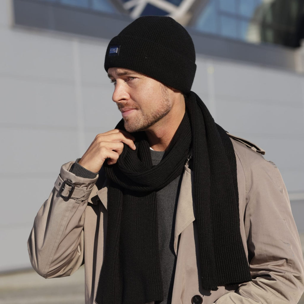 Czapka beanie z mankietem i prążkowany szalik w zestawie, idealne na jesień i zimę | KAMEA | Spironik.pl