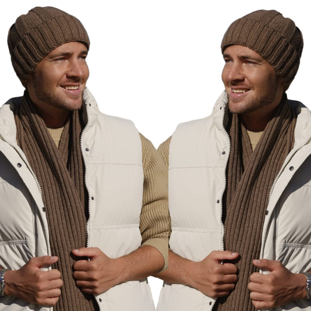 Komplet męski BEN w brązowym odcieniu, doskonale komponujący się z różnymi stylizacjami | KAMEA | Spironik.pl