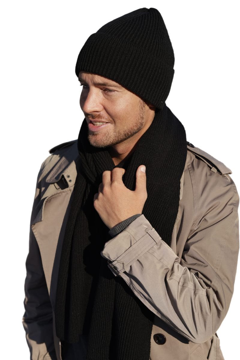 Czapka beanie i szalik w zestawie, wykonane z 100% akrylu, idealne na jesień i zimę | KAMEA | Spironik.pl