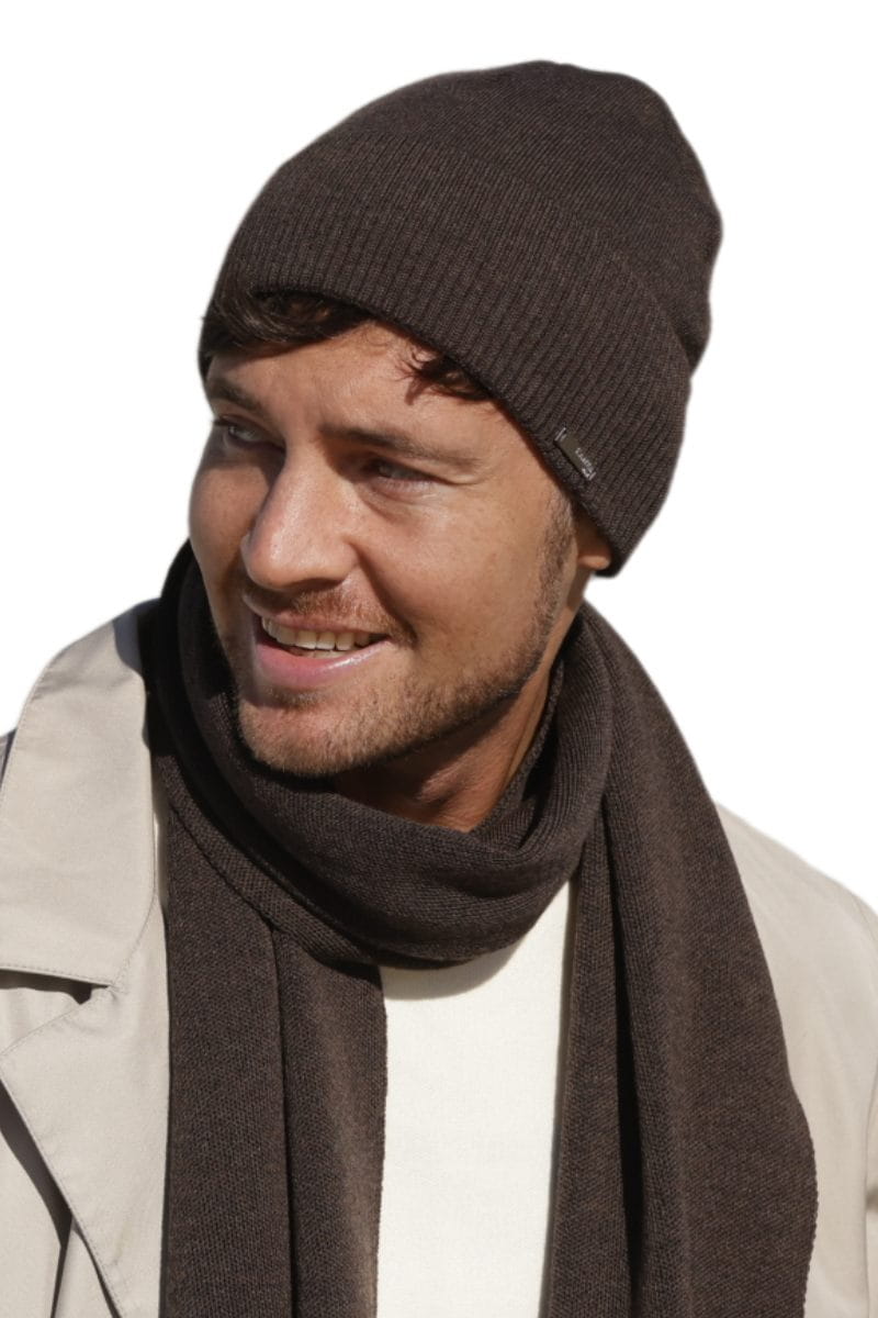 Čepice, Model: Lukas, Barva: hnědá, Složení materiálu: 100% Merino vlna Extrafine, Určení: Vícesezónní, Velikost: Univerzální (54-60) (Čepice, fotografie 3)