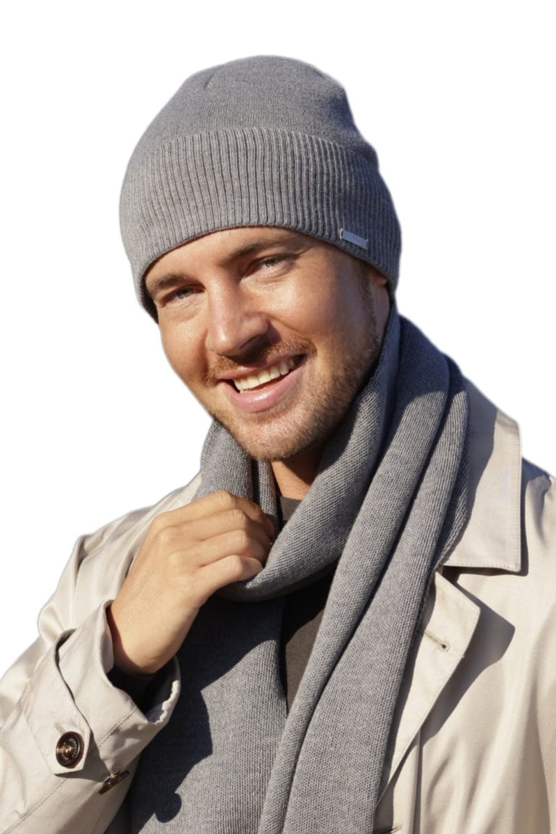 Čepice, Model: Lukas, Barva: šedá, Složení materiálu: 100% Merino vlna Extrafine, Určení: Vícesezónní, Velikost: Univerzální (54-60) (Čepice, fotografie 3)