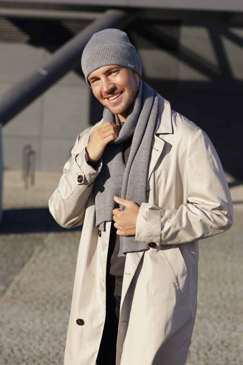 Čepice, Model: Lukas, Barva: šedá, Složení materiálu: 100% Merino vlna Extrafine, Určení: Vícesezónní, Velikost: Univerzální (54-60) (Čepice, fotografie 2)