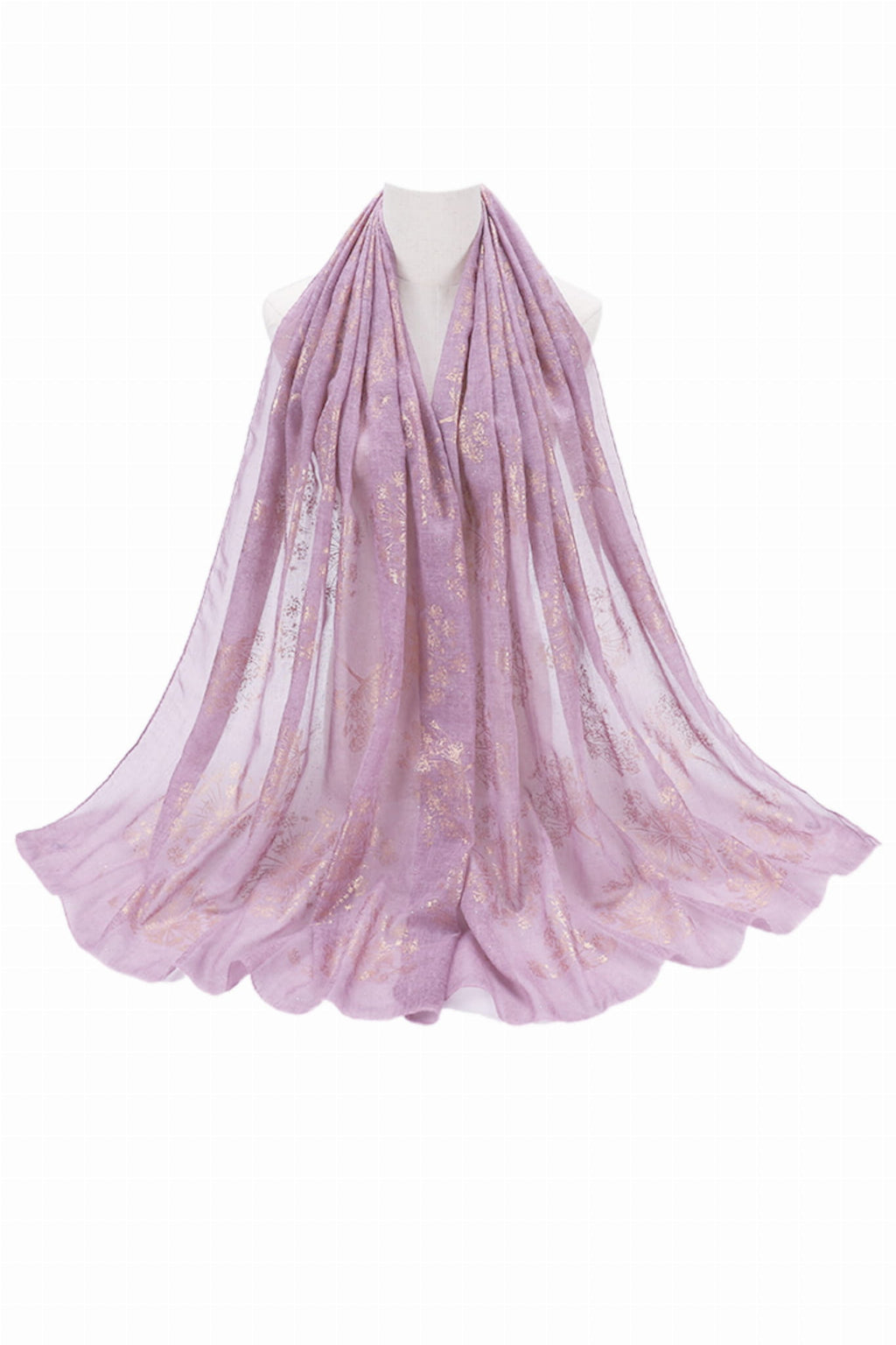 Dámský šátek, model: H150-10//T34//13, barva: lila, složení materiálu: 80% bavlna; 20% polyester, určení: víceroční, rozměry(délka/šířka): 180cm/70cm