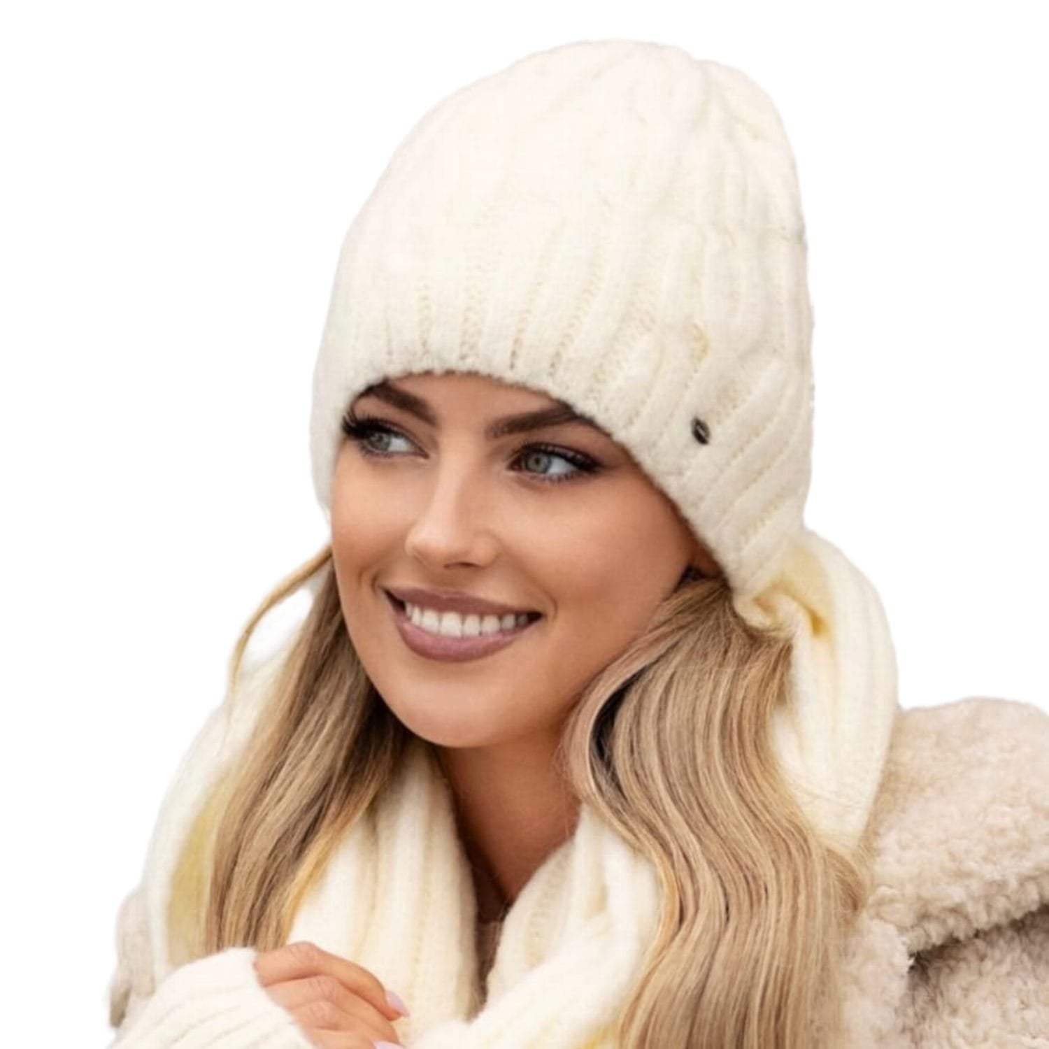 Čepice, Model: Gizma, Barva: ecru, Složení materiálu: 70% Akryl; 20% Vlna; 10% Polyamid, Určení: Podzim/Zima, Velikost: Univerzální (54-60) (Čepice, obrázek 3)