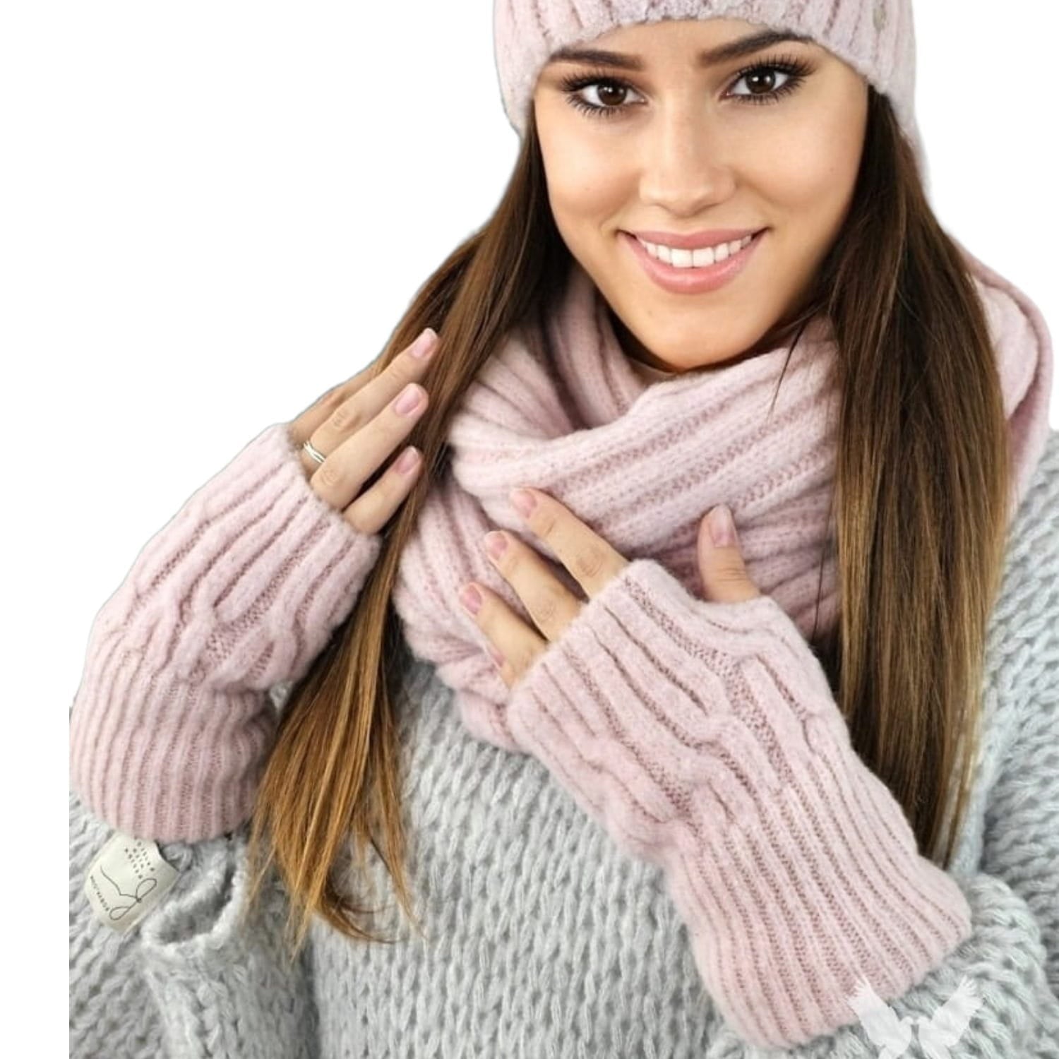 Rękawiczki, Model: Gizma-Rękawiczki, Kolor: różowy, Skład materiału: 70% Akryl; 20% Wełna; 10% Poliamid, Przeznaczenie: Jesień/Zima, Rozmiar: Uniwersalny (Rękawiczki, zdjęcie 2)