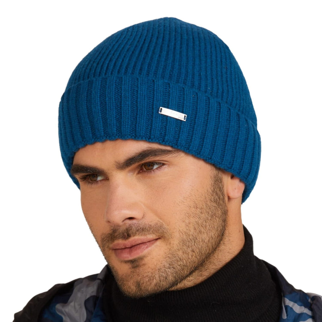 Czapka męska Carlos w kolorze niebieskim, ukazująca uniwersalny rozmiar 54-62, idealna na każdą głowę | KAMEA | Spironik.pl