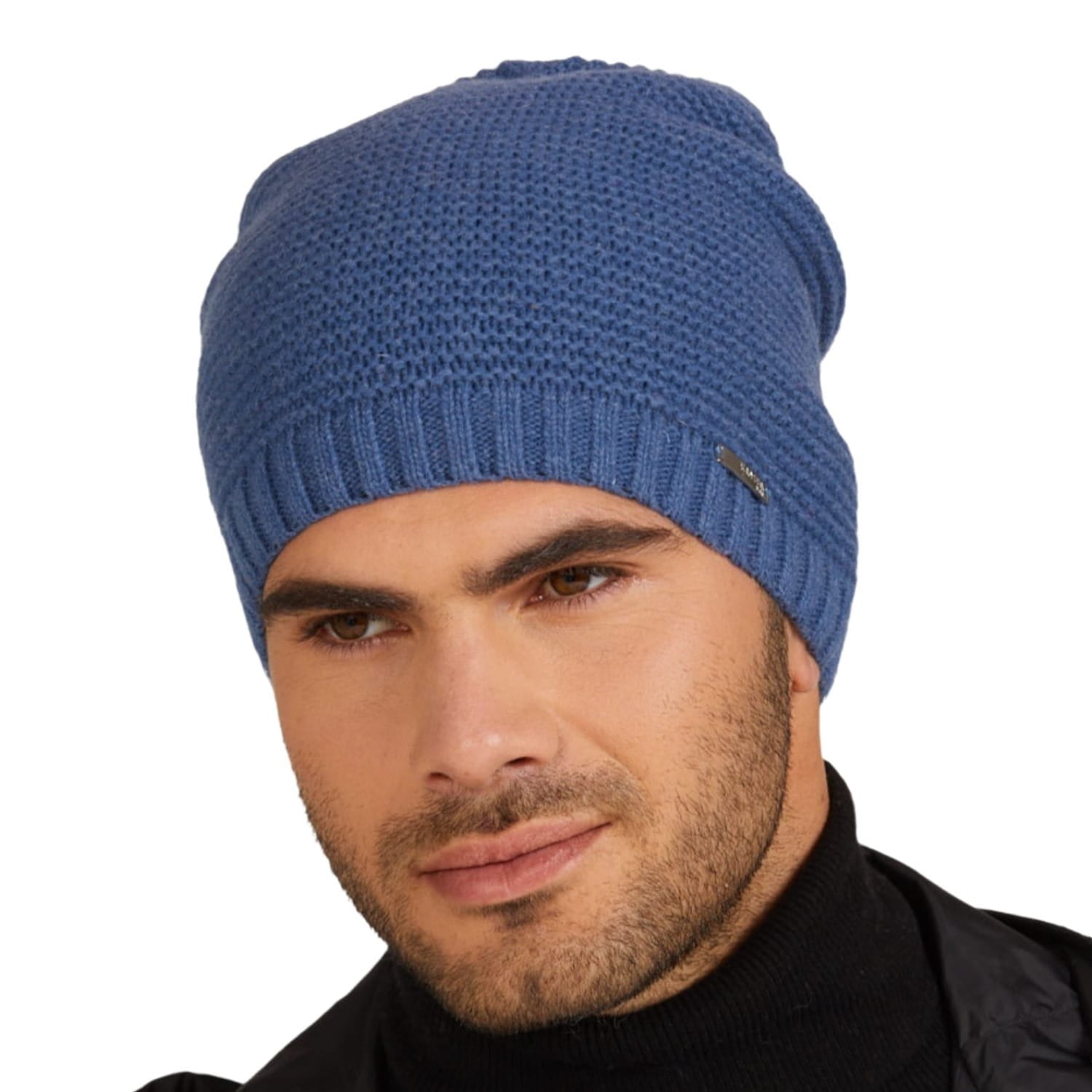 Czapka Męska, Model: Olaf, Kolor: jeansowy, Skład materiału: 80% Wełna; 20% Poliamid, Przeznaczenie: Jesień/Zima, Rozmiar: Uniwersalny (54-62) (Czapka Męska, zdjęcie 6)