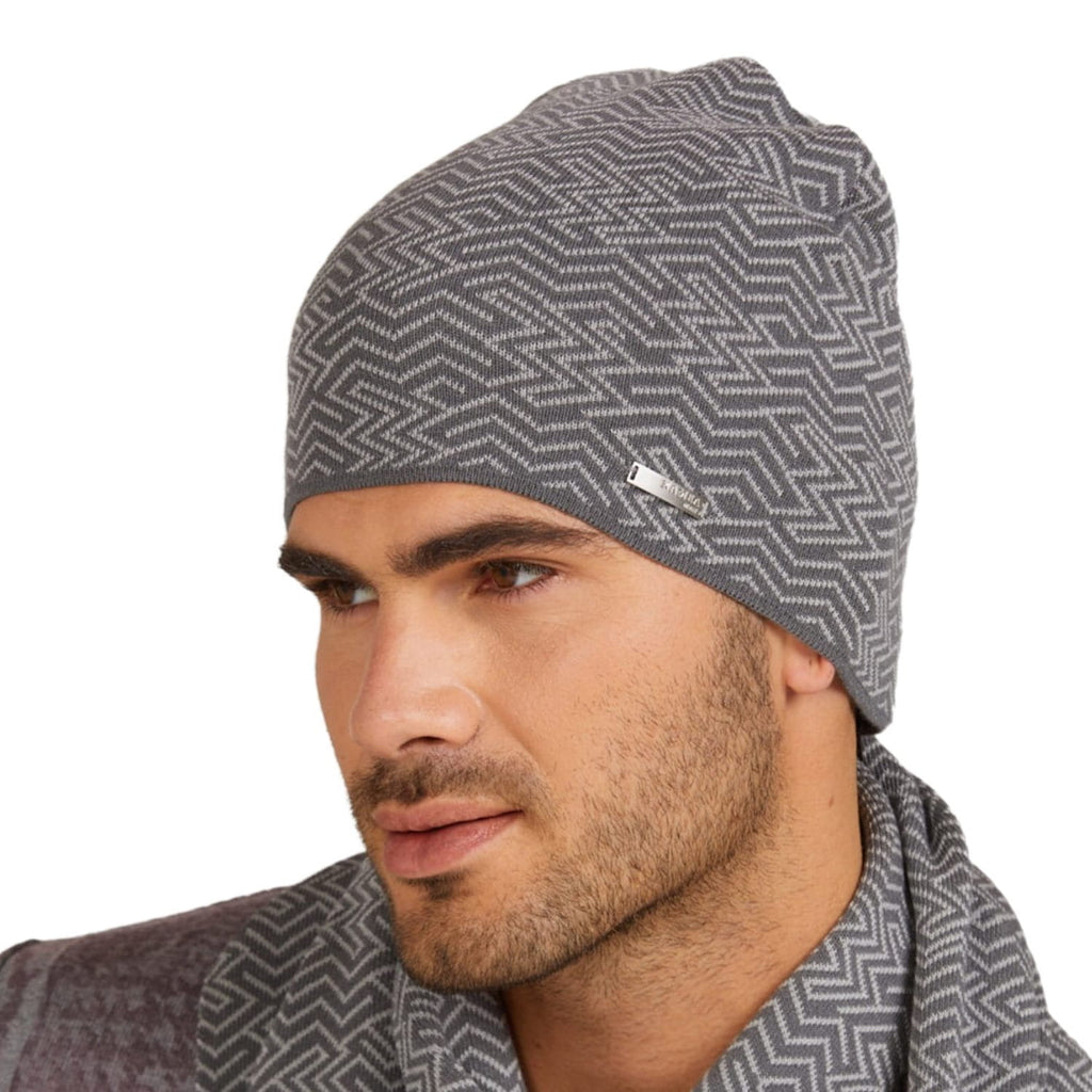 Czapka Męska, Model: Rufino, Kolor: grafitowy, Skład materiału: 97% Wiskoza; 3% Elastan, Przeznaczenie: Jesień/Zima, Rozmiar: Uniwersalny (54-62) (Czapka Męska, zdjęcie 7)