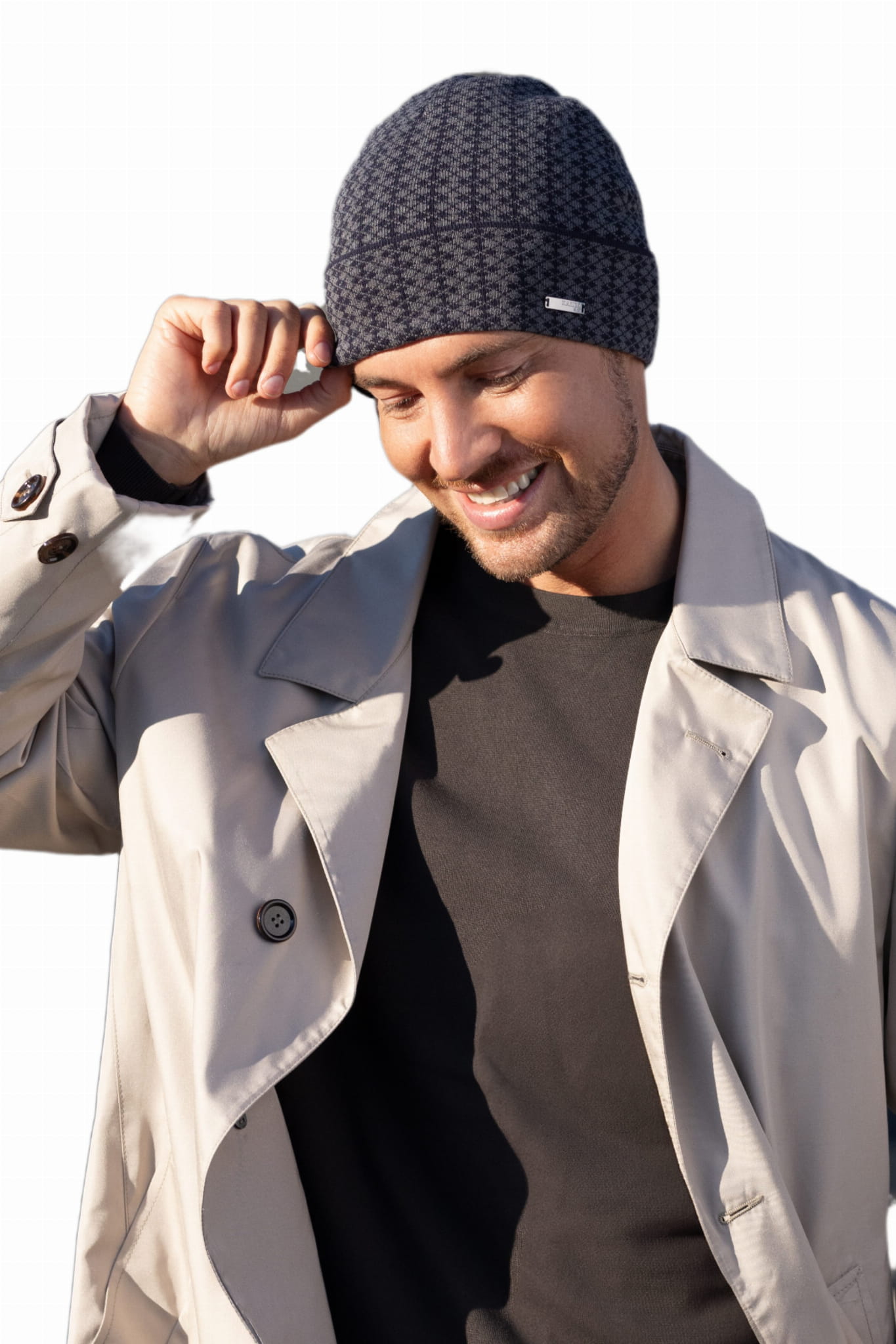 Čepice, Model: Denis, Barva: námořnická modrá, Složení materiálu: 97% Viskóza; 3% Elastan, Určení: Podzim/Zima, Velikost: Univerzální (54-62) (Čepice, fotografie 2)