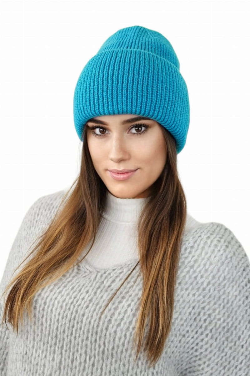 Čepice, Model: Alma, Barva: tyrkysová, Složení materiálu: 76% Akryl; 12% Nylon; 12% Elite, Určení: Podzim/Zima, Velikost: Univerzální (54-60) (Čepice, fotografie 2)