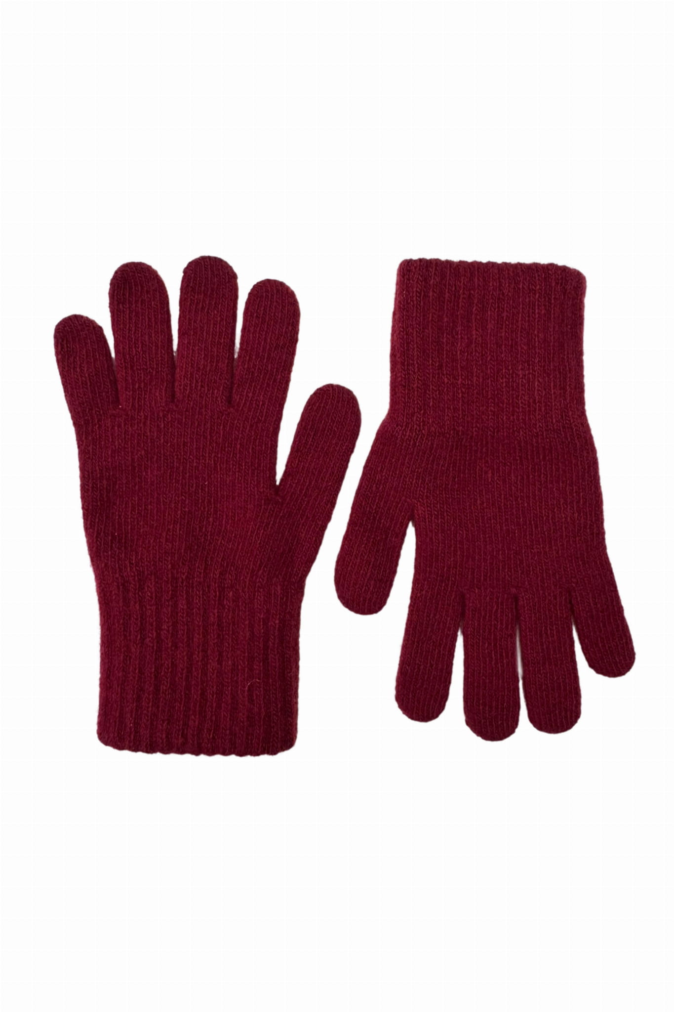 Rękawiczki, Model: Rękawiczki*01, Kolor: bordowy, Skład materiału: 80% Wełna; 20% Poliamid, Przeznaczenie: Jesień/Zima, Rozmiar: Uniwersalny (Rękawiczki, zdjęcie 2)