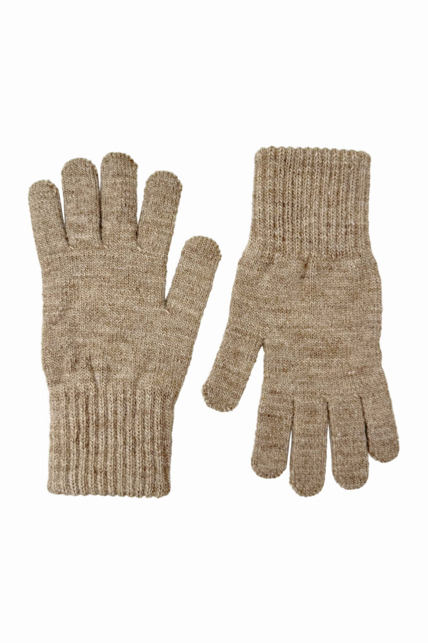 Damskie zimowe rękawiczki-05 w kolorze ciemnego beżu, wykonane z akrylu i poliamidu, idealne na chłodne dni | manufacture | Spironik.pl