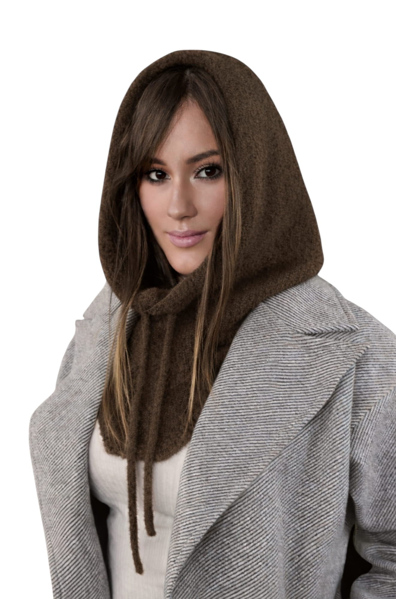 Modny kaptur damski Kaptur-Blanka w kolorze czekoladowym, idealny na jesień i zimę | KAMEA | Spironik.pl