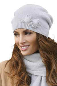 Abella czapka damska Kamea zimowa, 80% wełny, rozmiar uniwersalny 54-62 cm, kolor jasny szary