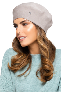 Nashville beret damski Kamea zimowy, 97% wiskozy, rozmiar uniwersalny 54-60 cm, kolor Ciemny beżowy