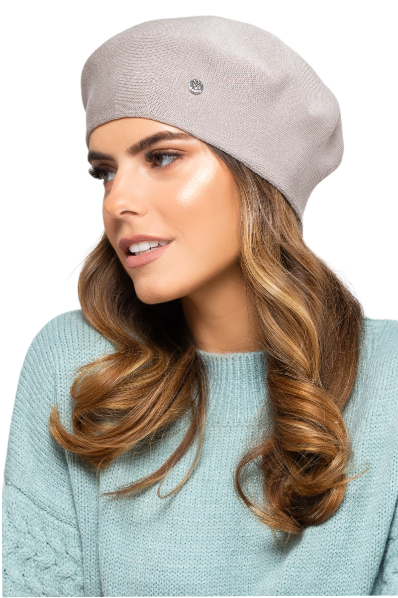 Nashville beret damski Kamea zimowy, 97% wiskozy, rozmiar uniwersalny 54-60 cm, kolor Ciemny beżowy