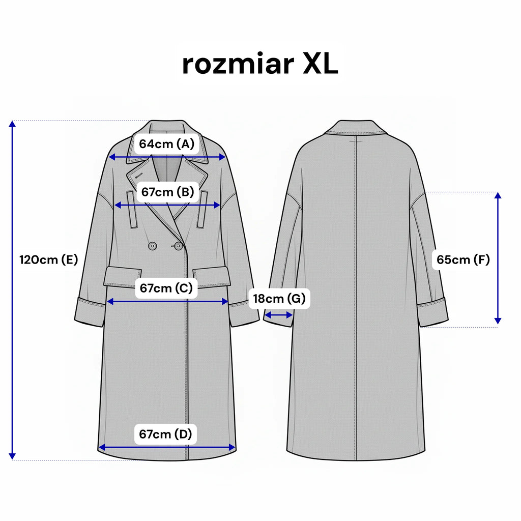 Długi płaszcz z flauszu. Kolor Beżowy