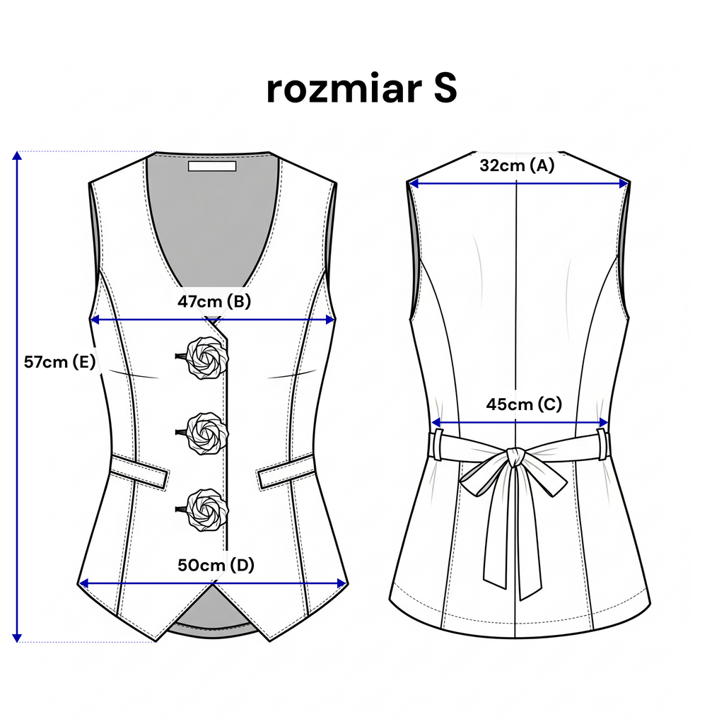 Kamizelka damska z tekstylnymi różami, doskonała na eleganckie okazje | Bastet | Spironik.pl
