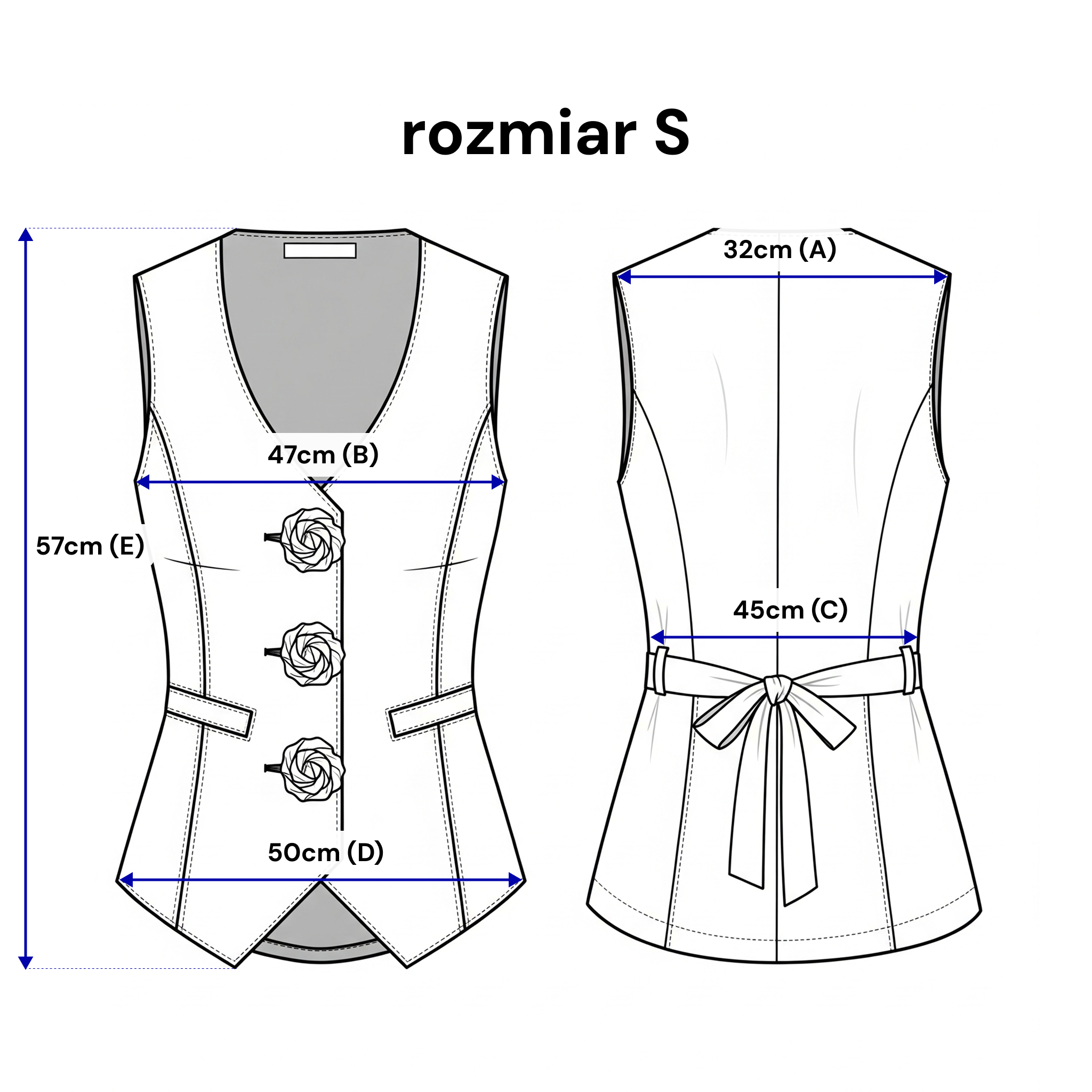 Kamizelka damska z tekstylnymi różami, doskonała na eleganckie okazje | Bastet | Spironik.pl