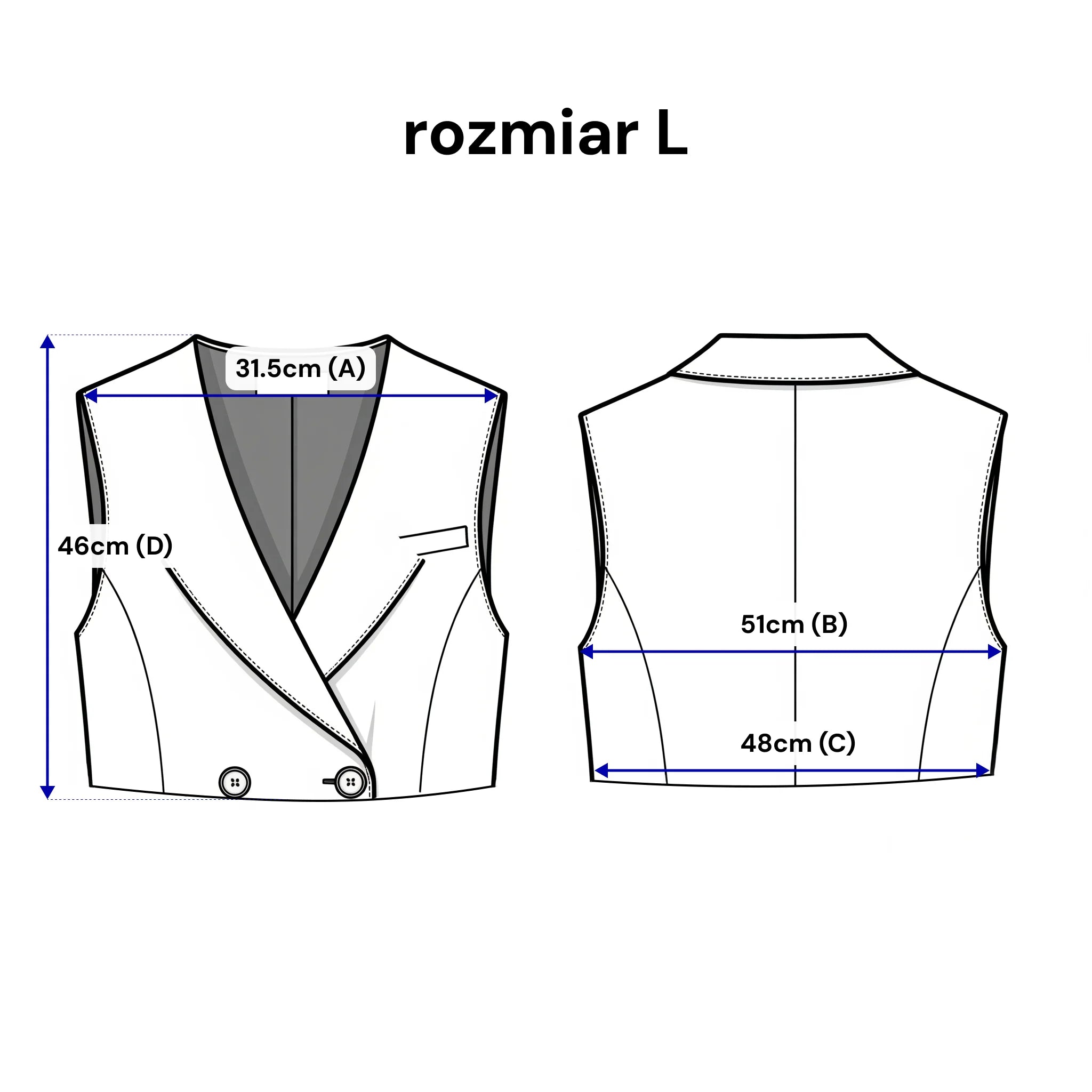 Krátká dvouřadá vesta na dva knoflíky - barva Grafitová