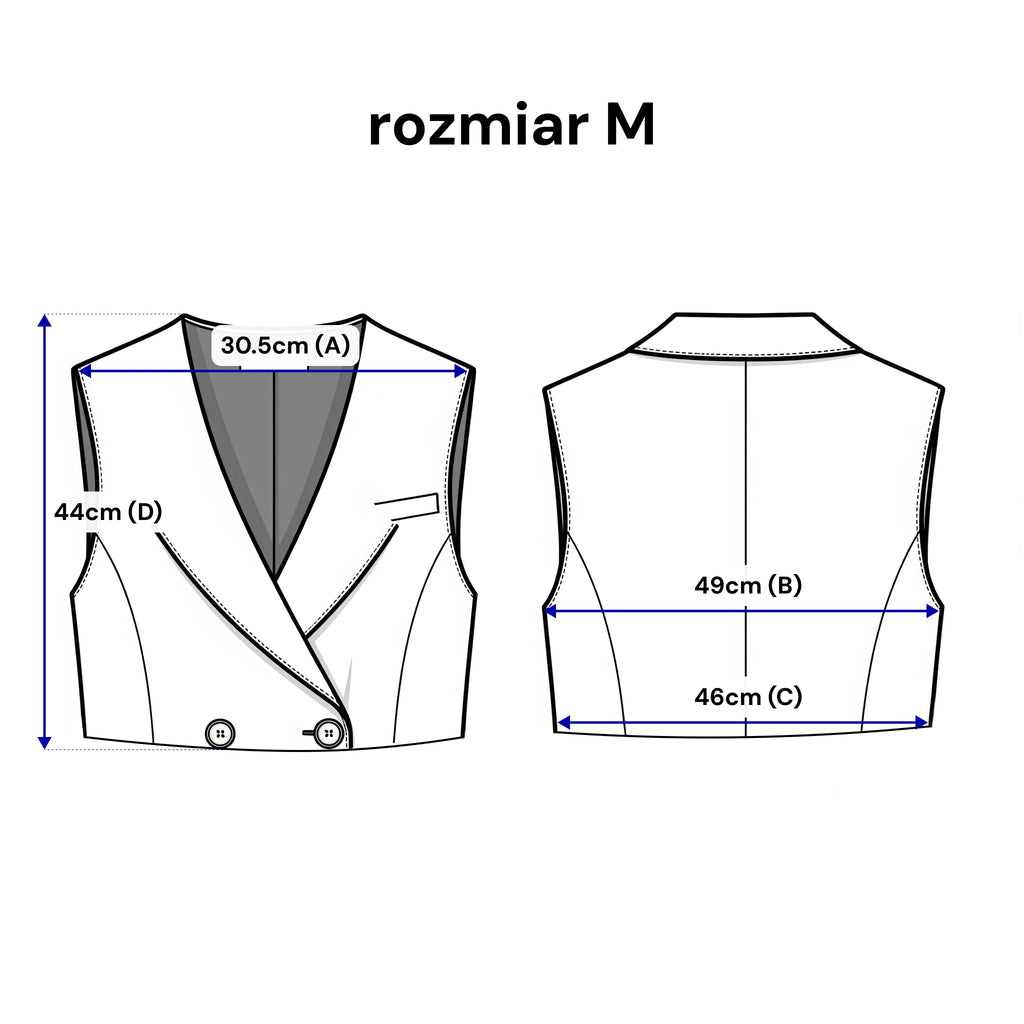 Krátká dvouřadá vesta na dva knoflíky