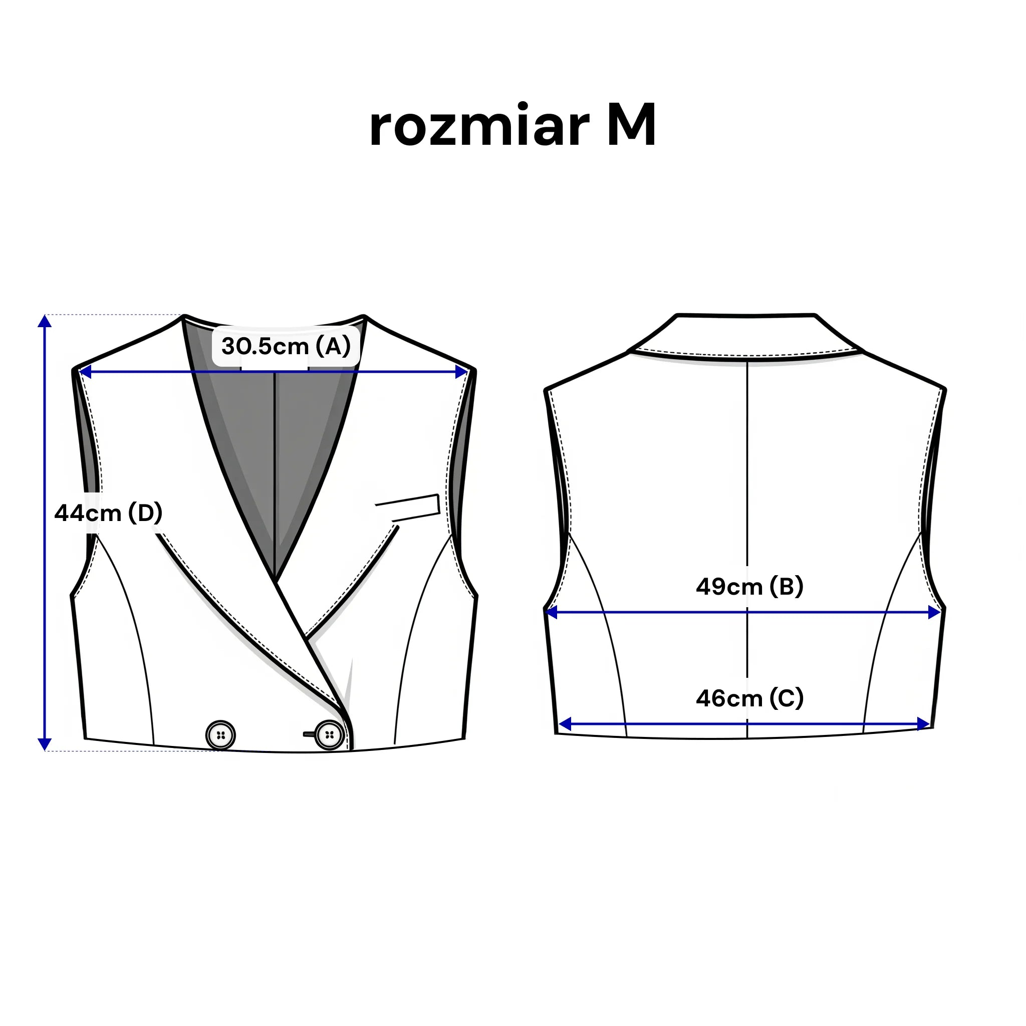 Krátká dvouřadá vesta na dva knoflíky - barva Grafitová