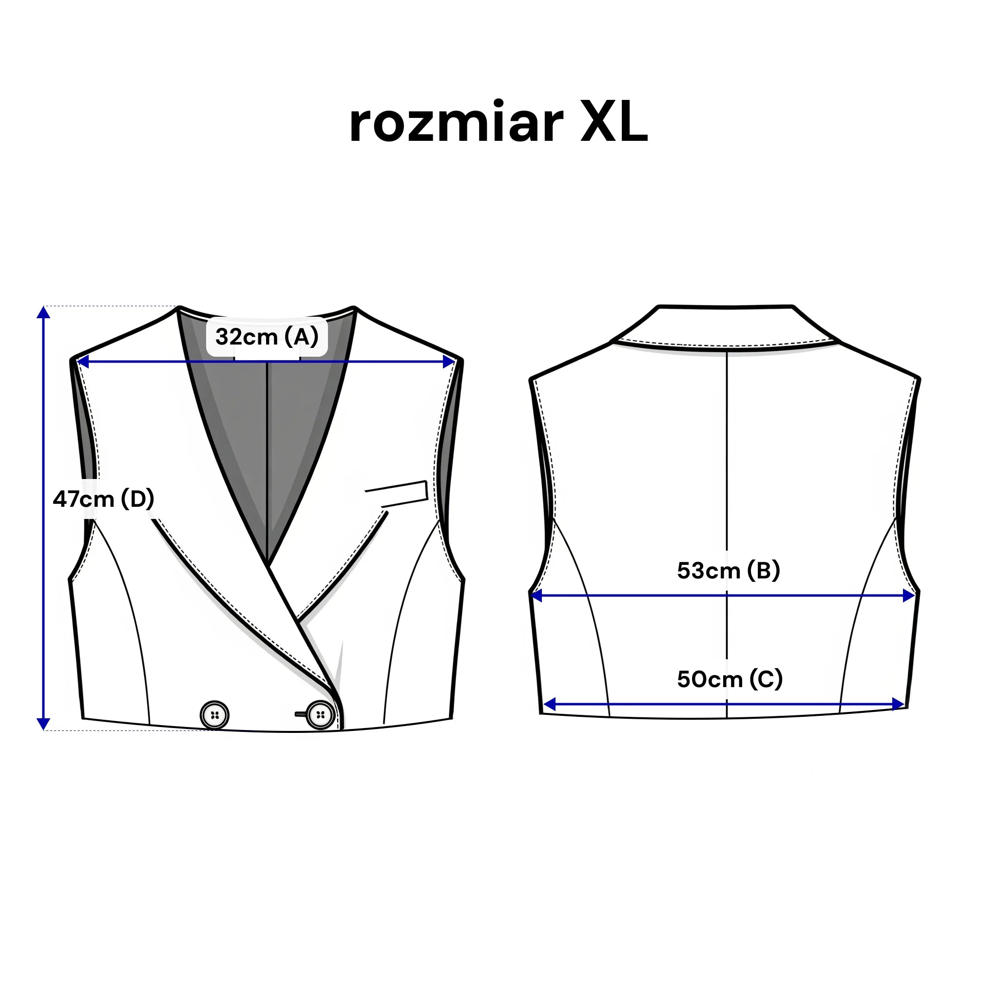 Krátká dvouřadá vesta na dva knoflíky - barva Grafitová