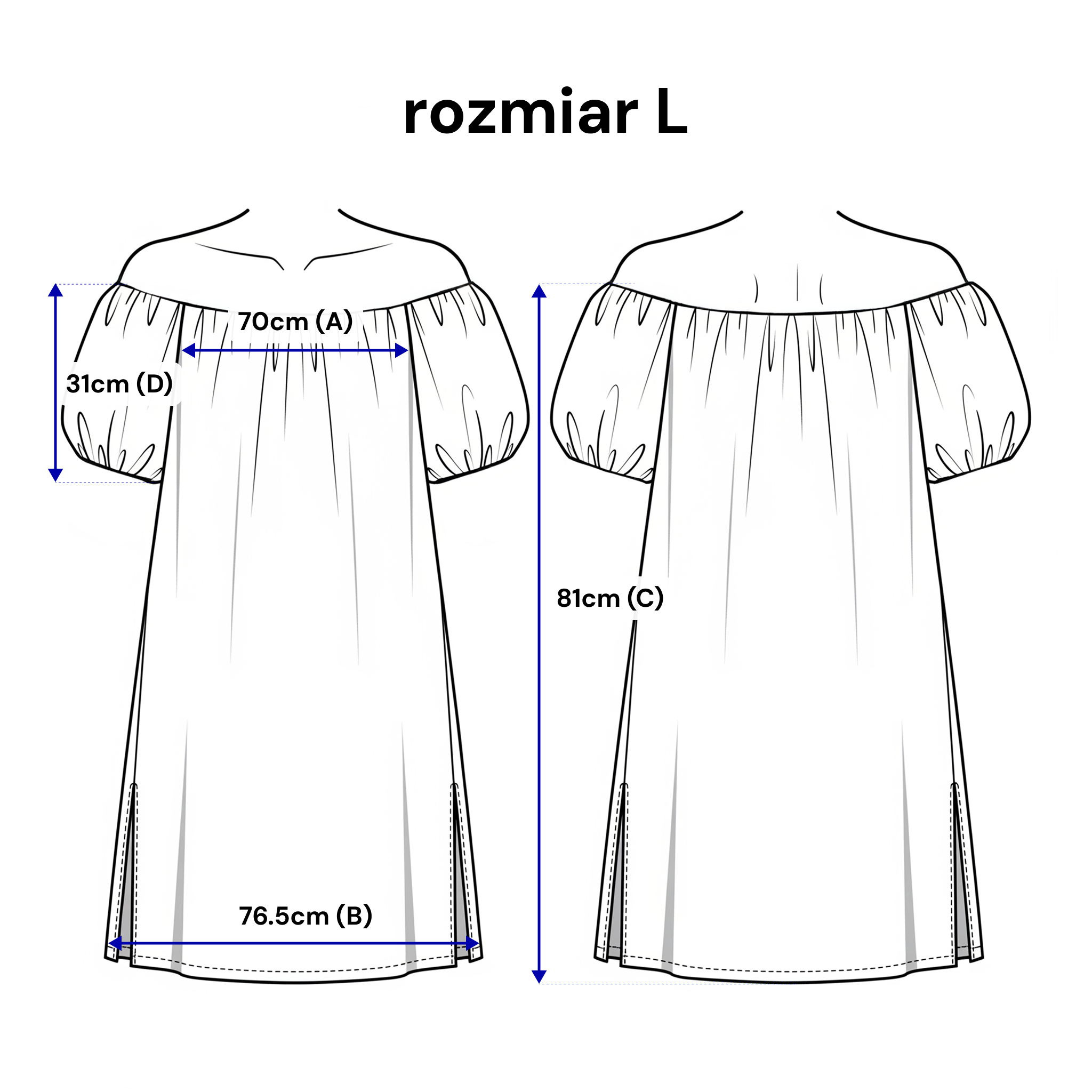 Przewiewna sukienka hiszpanka w błękitnym odcieniu, idealna na letnie przyjęcia i spotkania | Bastet | Spironik.pl