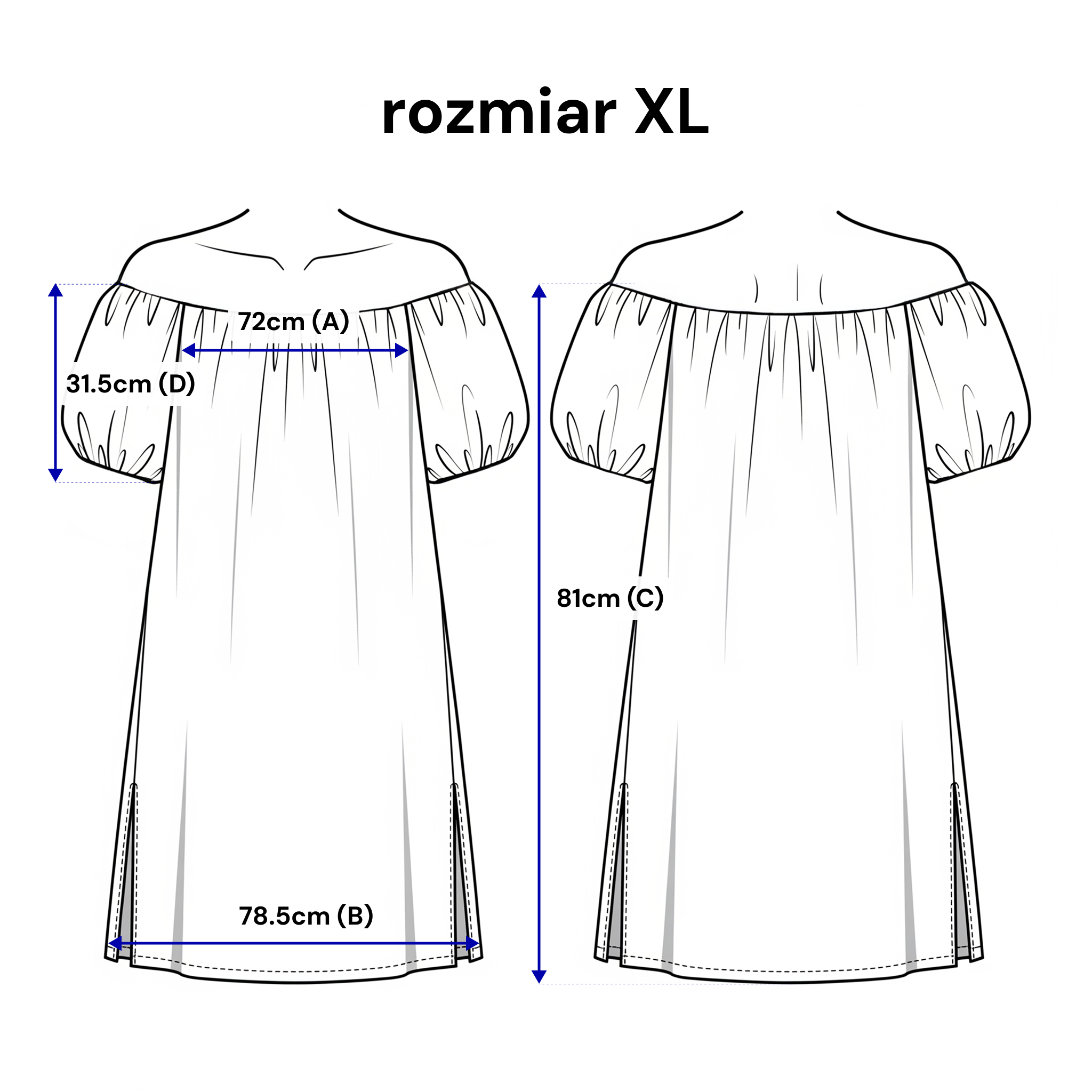 Grafitowa sukienka hiszpanka z lekkiej tkaniny, z dekoltem w stylu hiszpańskim i zwiewnymi rozporkami | Bastet | Spironik.pl