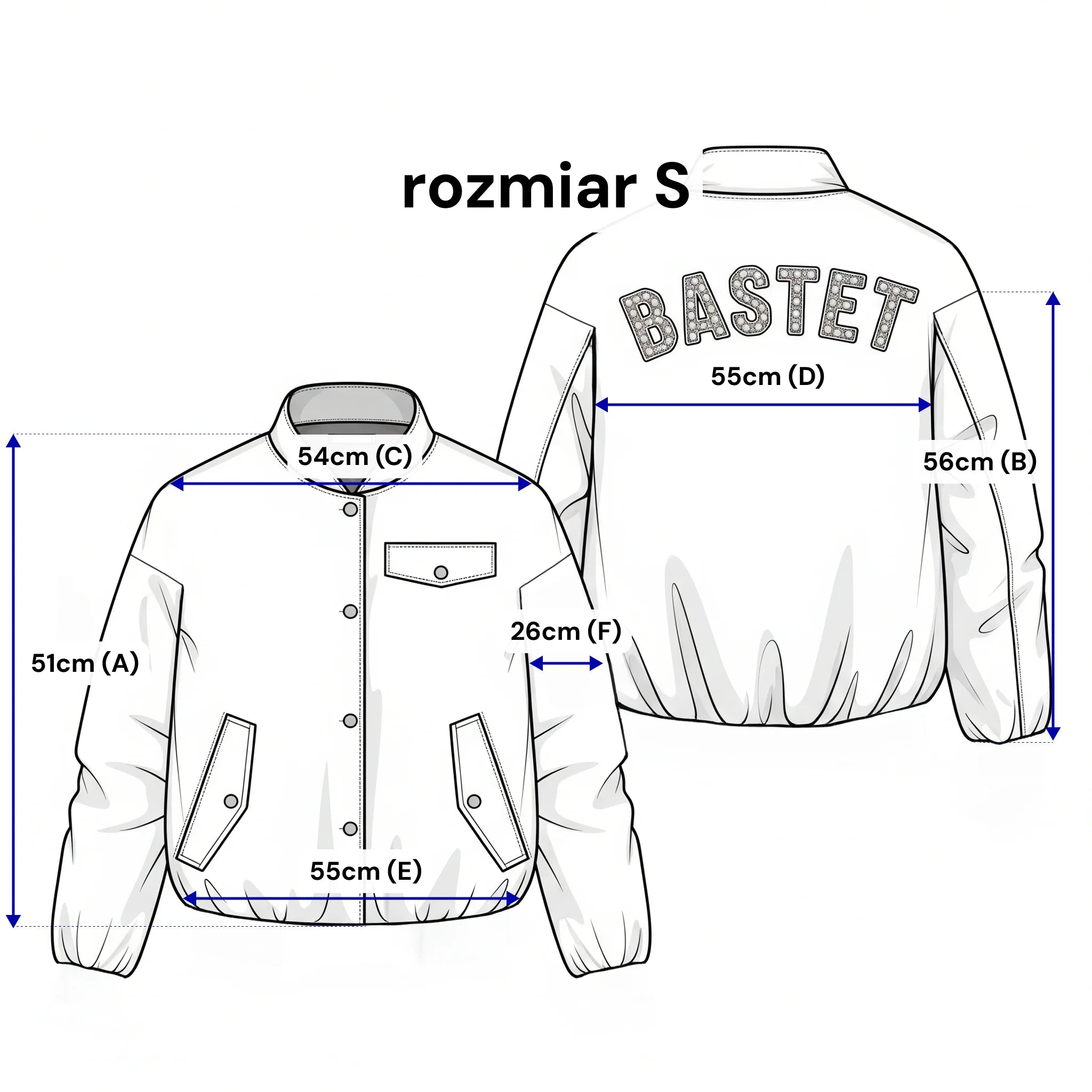 Dresová bomber bunda s logem - límec, knoflíky a podšívka. Barva Žlutá (modrý nápis)