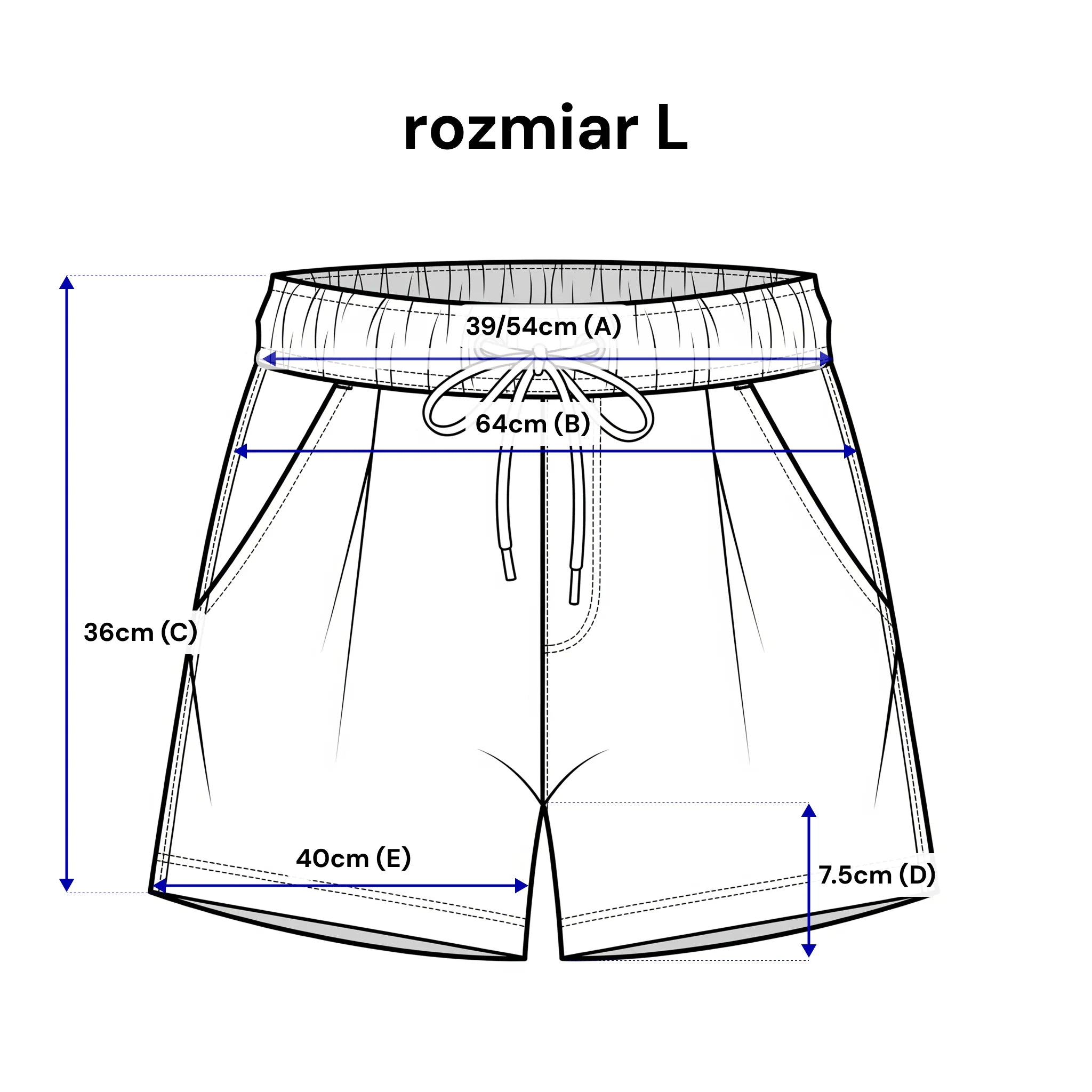 Krótkie spodenki dresowe z zakładkami - gumka i ozdobny sznurek. Kolor Żółty (niebieski napis)