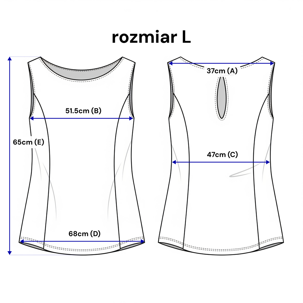 Grafitowy top bez rękawów z pionowymi cięciami, podkreślający sylwetkę i zapewniający komfort noszenia | Bastet | Spironik.pl