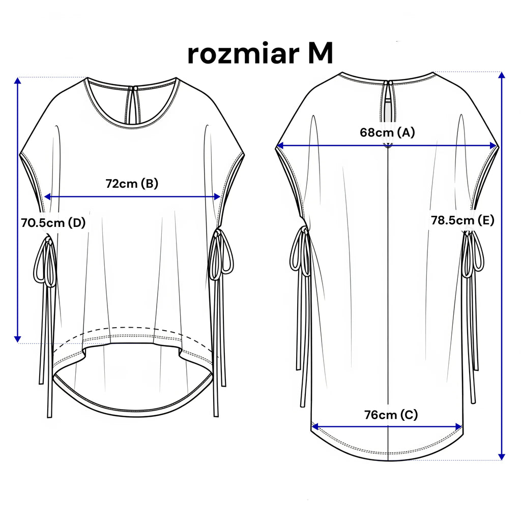 Asymetrická oversized blůza s vázáním - volný střih a dekorativní detaily. Barva Černá