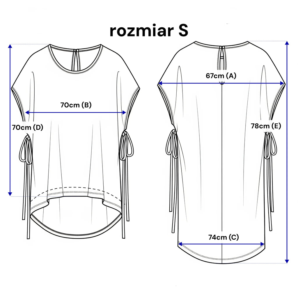 Asymetrická oversized blůza s vázáním - volný střih a dekorativní detaily. Barva Černá