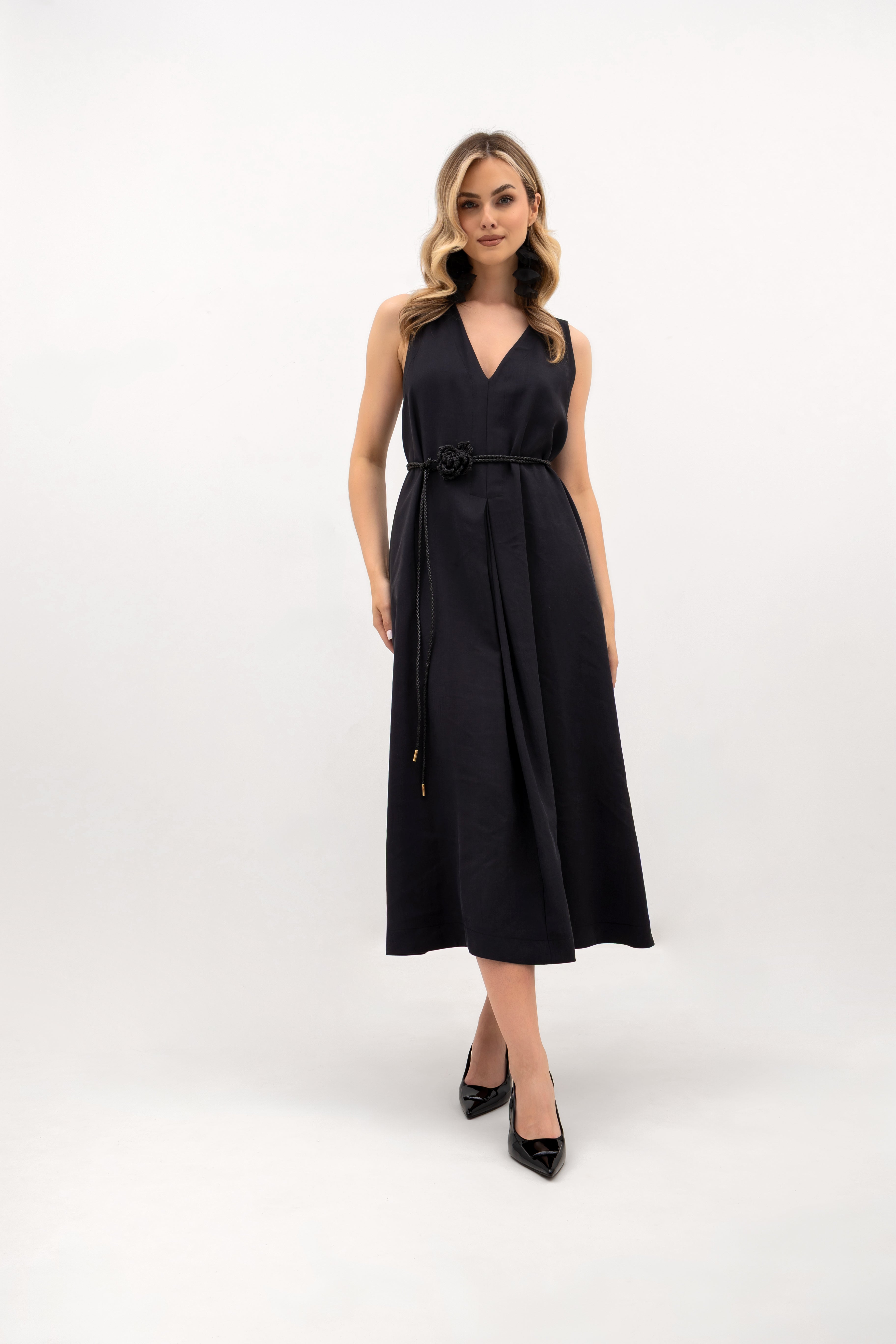 Przewiewna sukienka midi z wiskozy, doskonała na cieplejsze dni | Bastet | Spironik.pl