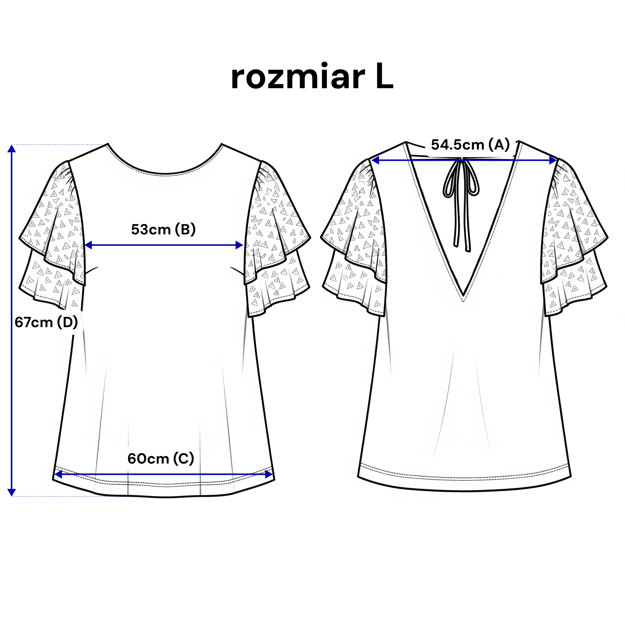 Bluzka bez rękawów z geometrycznym wzorem, łącząca komfort i elegancję w stylu boho | Bastet | Spironik.pl