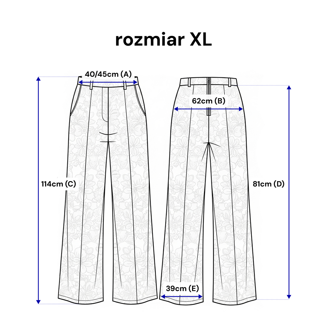 Spodnie z wysokim stanem i koronkowym detalem, idealne na każdą wyjątkową okazję | Bastet | Spironik.pl