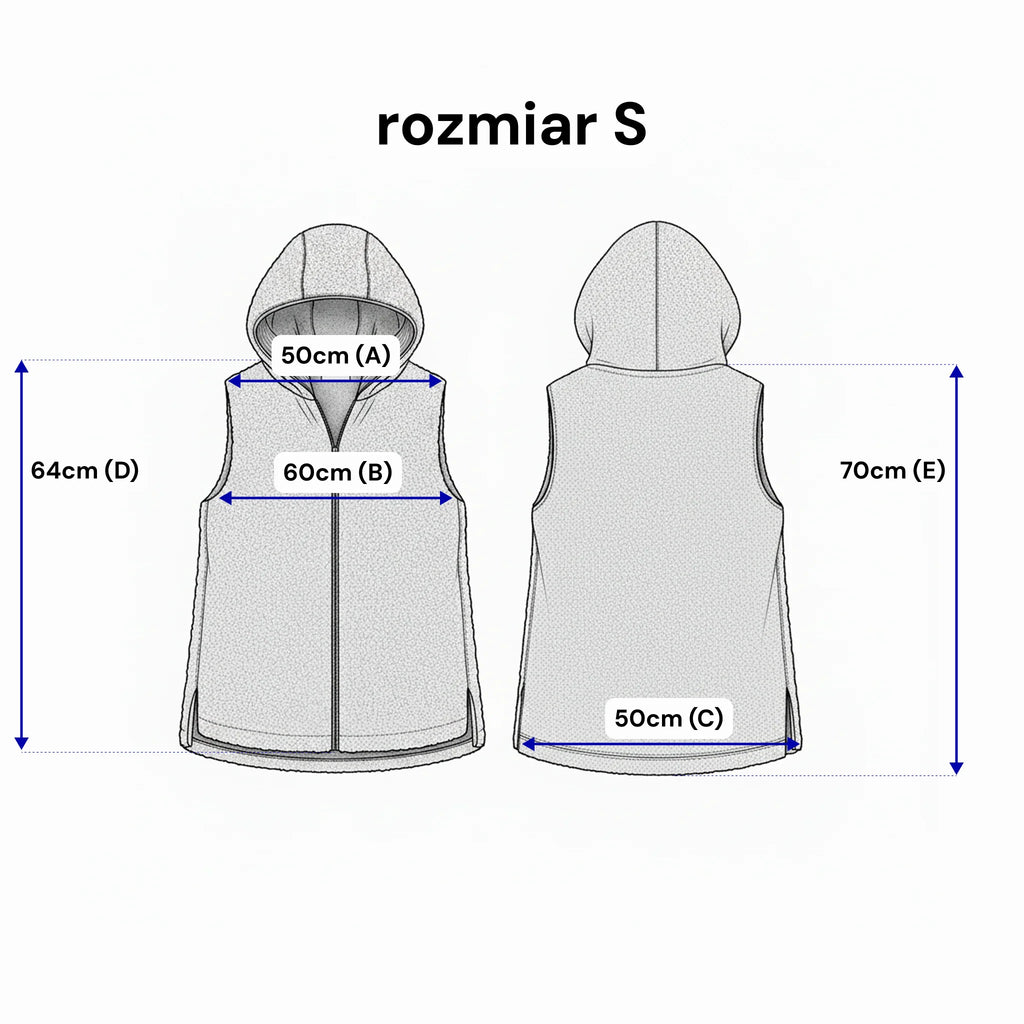 Kamizelka baranek z kapturem - Bastet by Agnieszka Włodarczyk. Kolor Brązowy