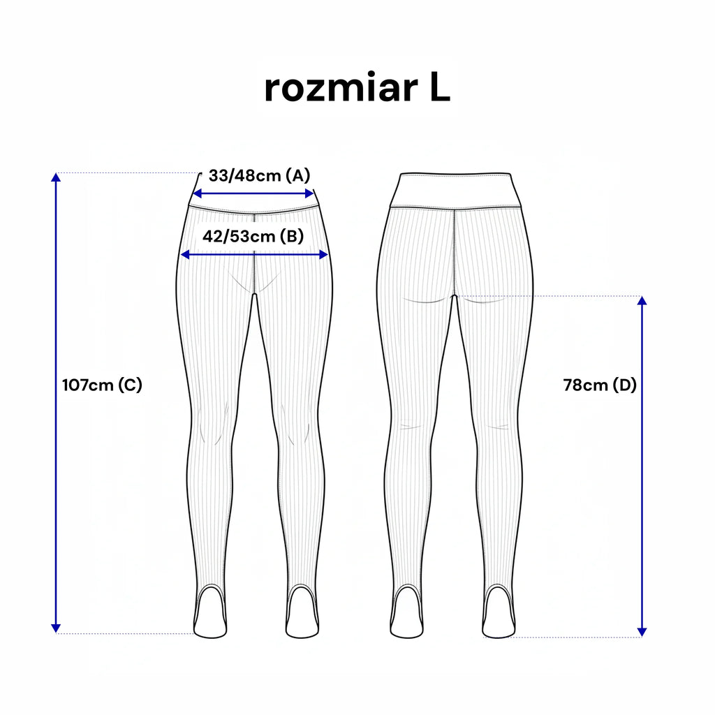 Legginsy narciarki z gumką na stopę