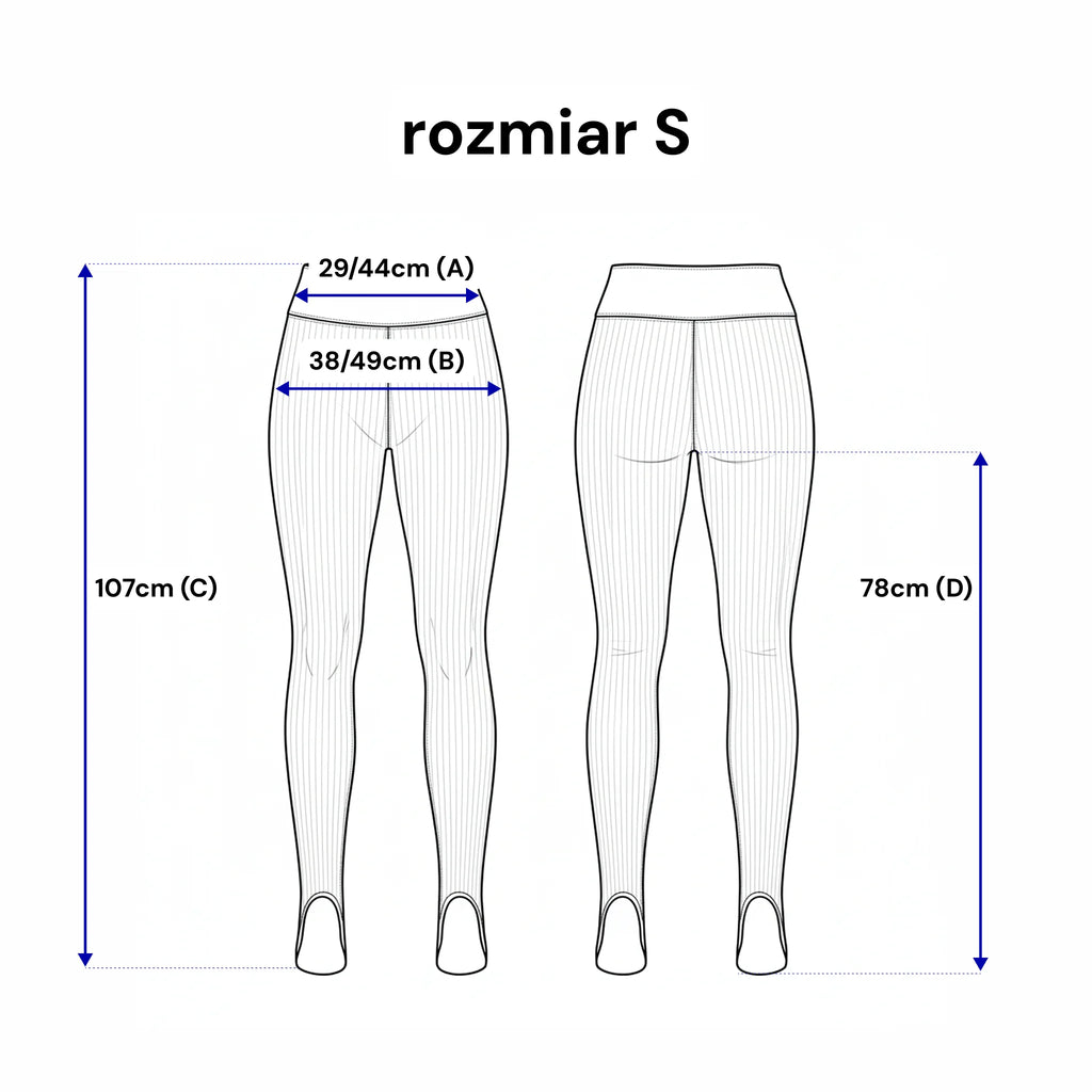 Legginsy narciarki z gumką na stopę