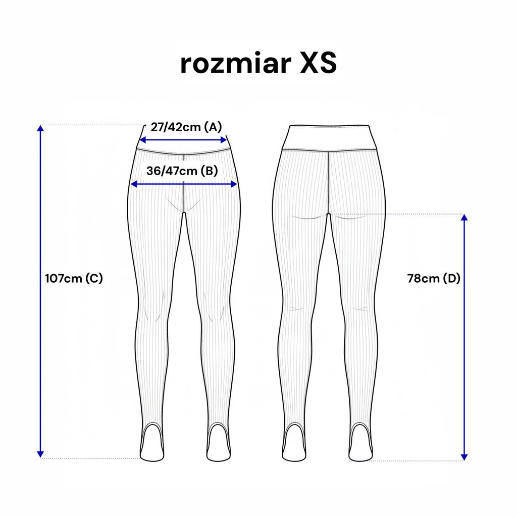 Legginsy narciarki z gumką na stopę