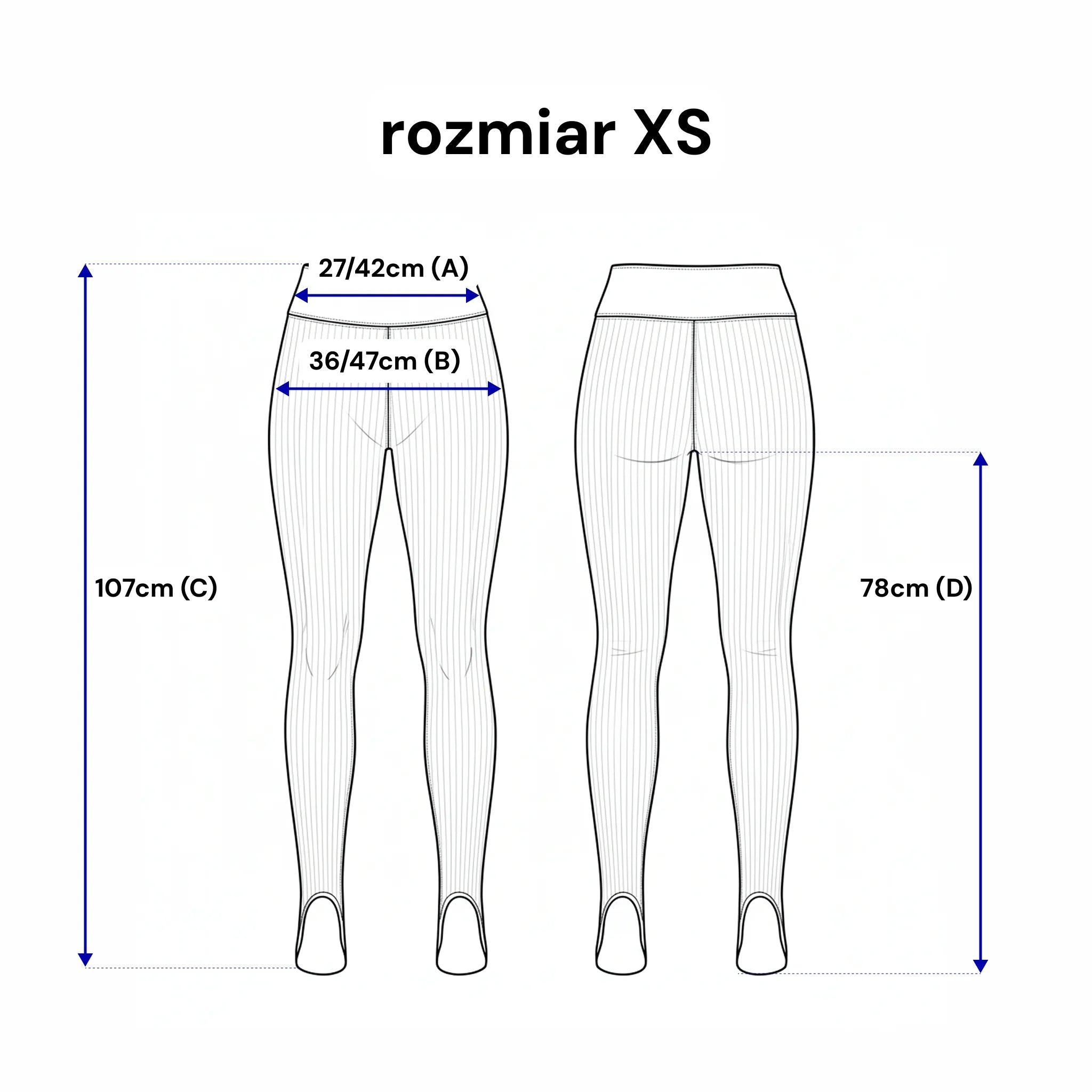 Legginsy narciarki z gumką na stopę