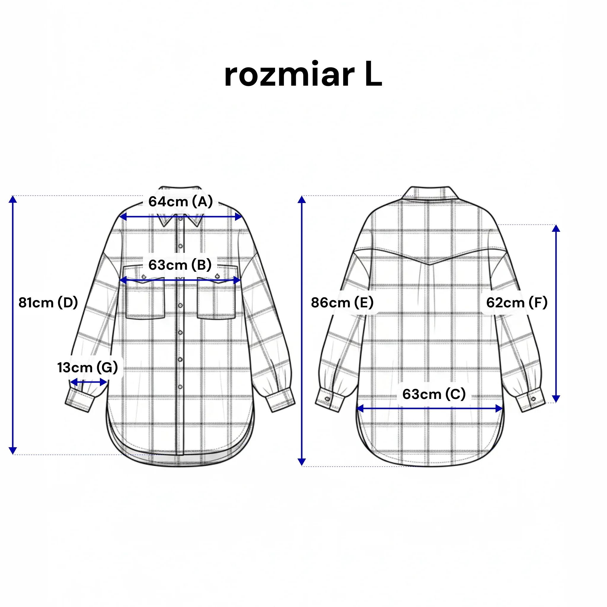 Koszula damska w dużą kratę. Kolor Ecru-Beżowy