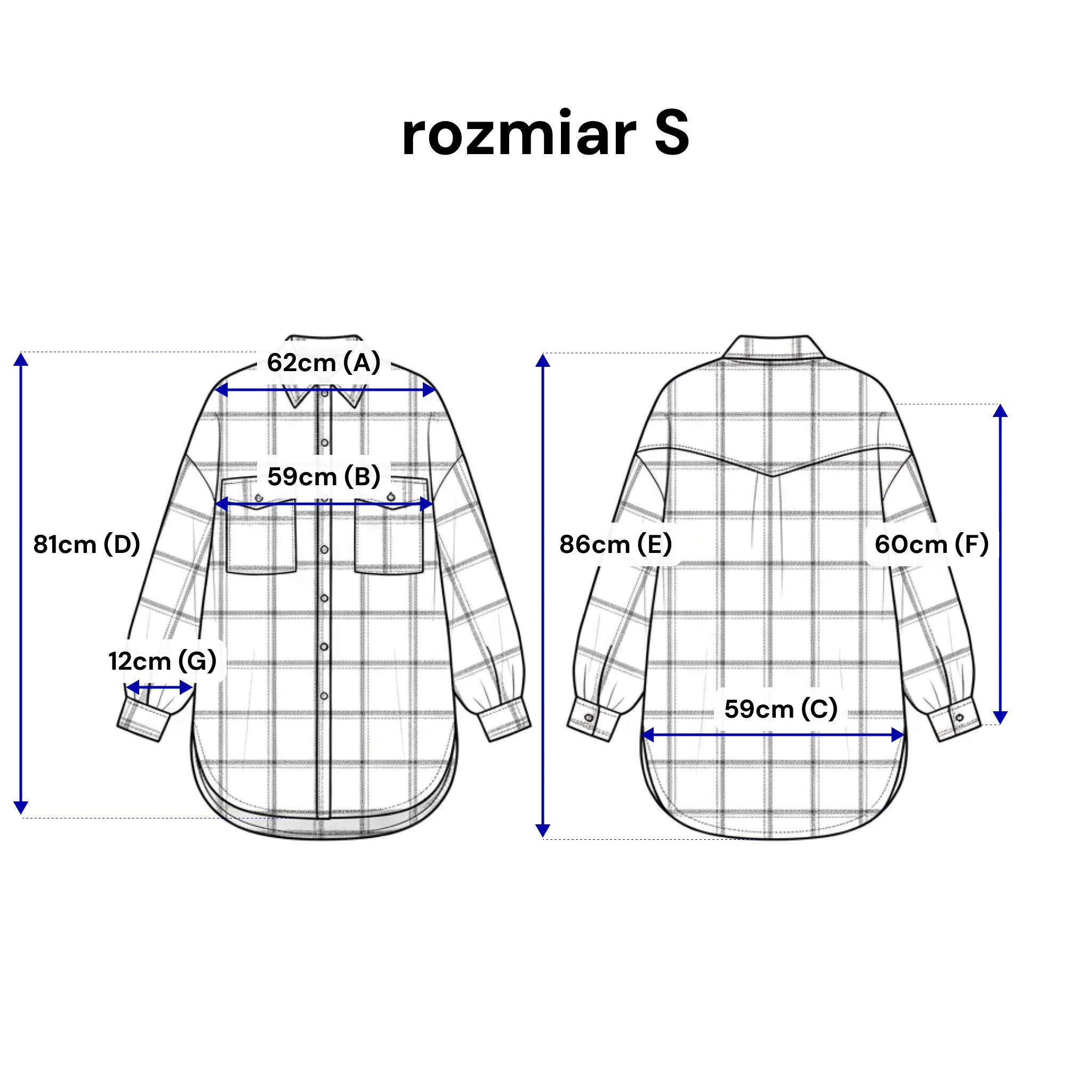 Koszula damska w dużą kratę. Kolor Ecru-Beżowy