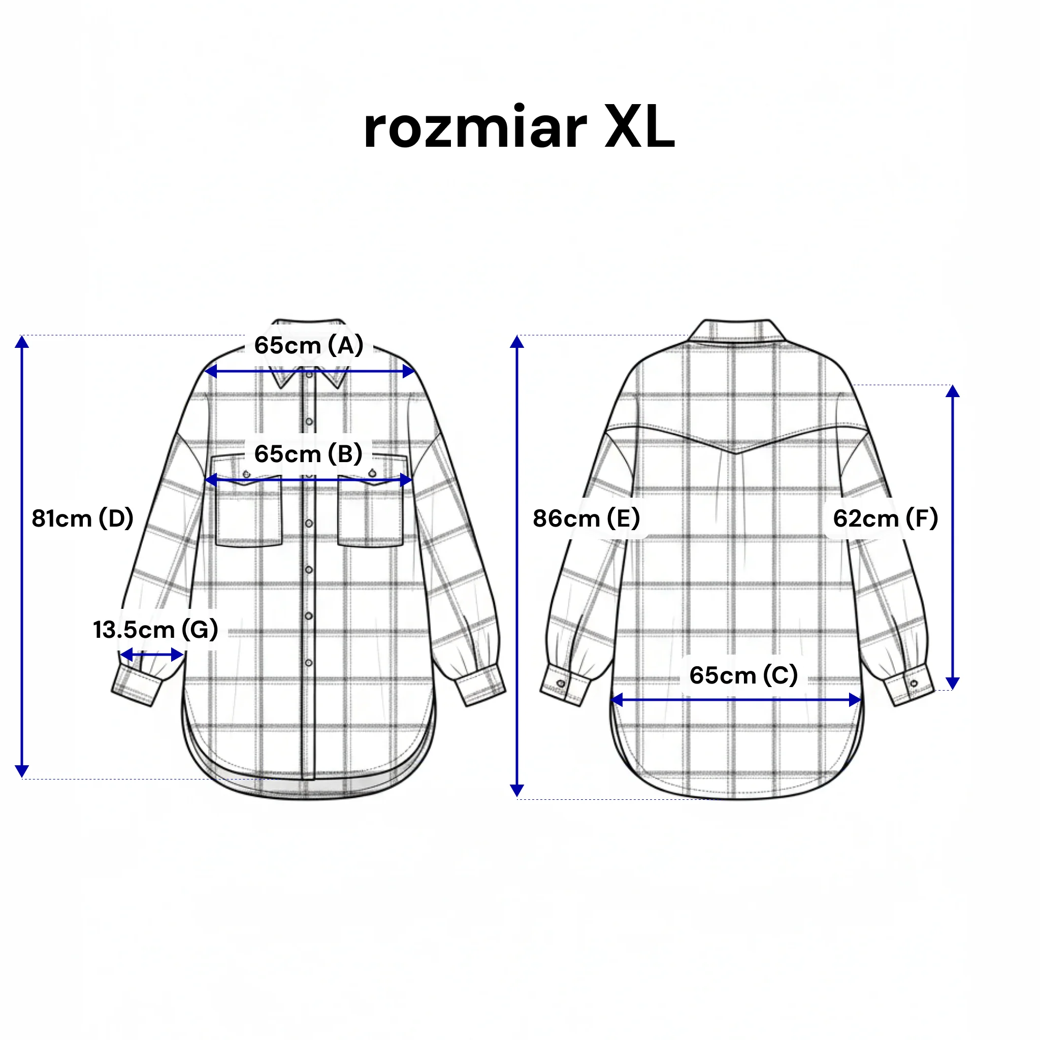 Koszula damska w dużą kratę. Kolor Ecru-Beżowy